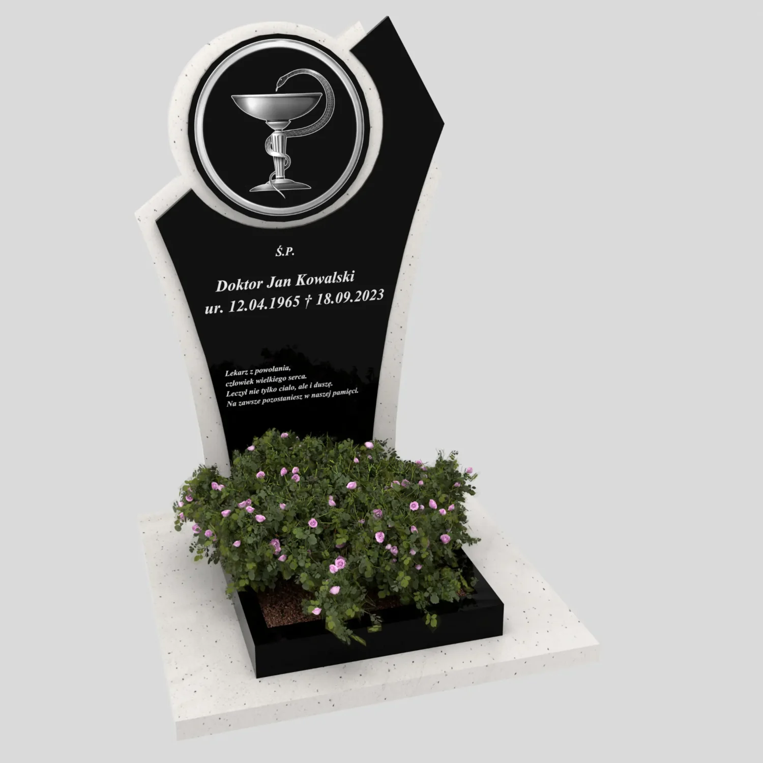 Nagrobek urnowy dla lekarza z grawerem medycznym U 122 zdjęcie 76