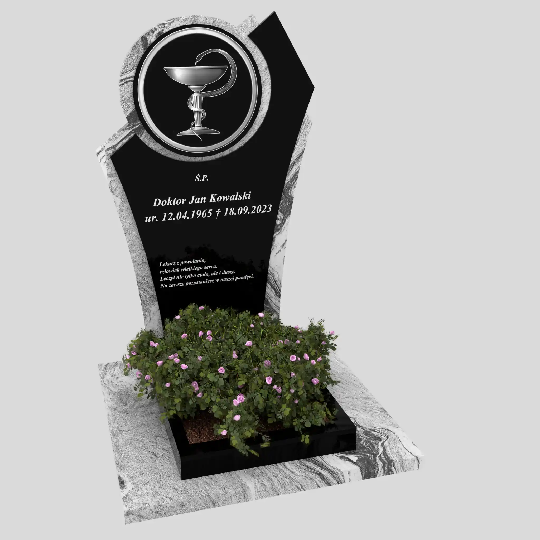 Nagrobek urnowy dla lekarza z grawerem medycznym U 122 zdjęcie 77