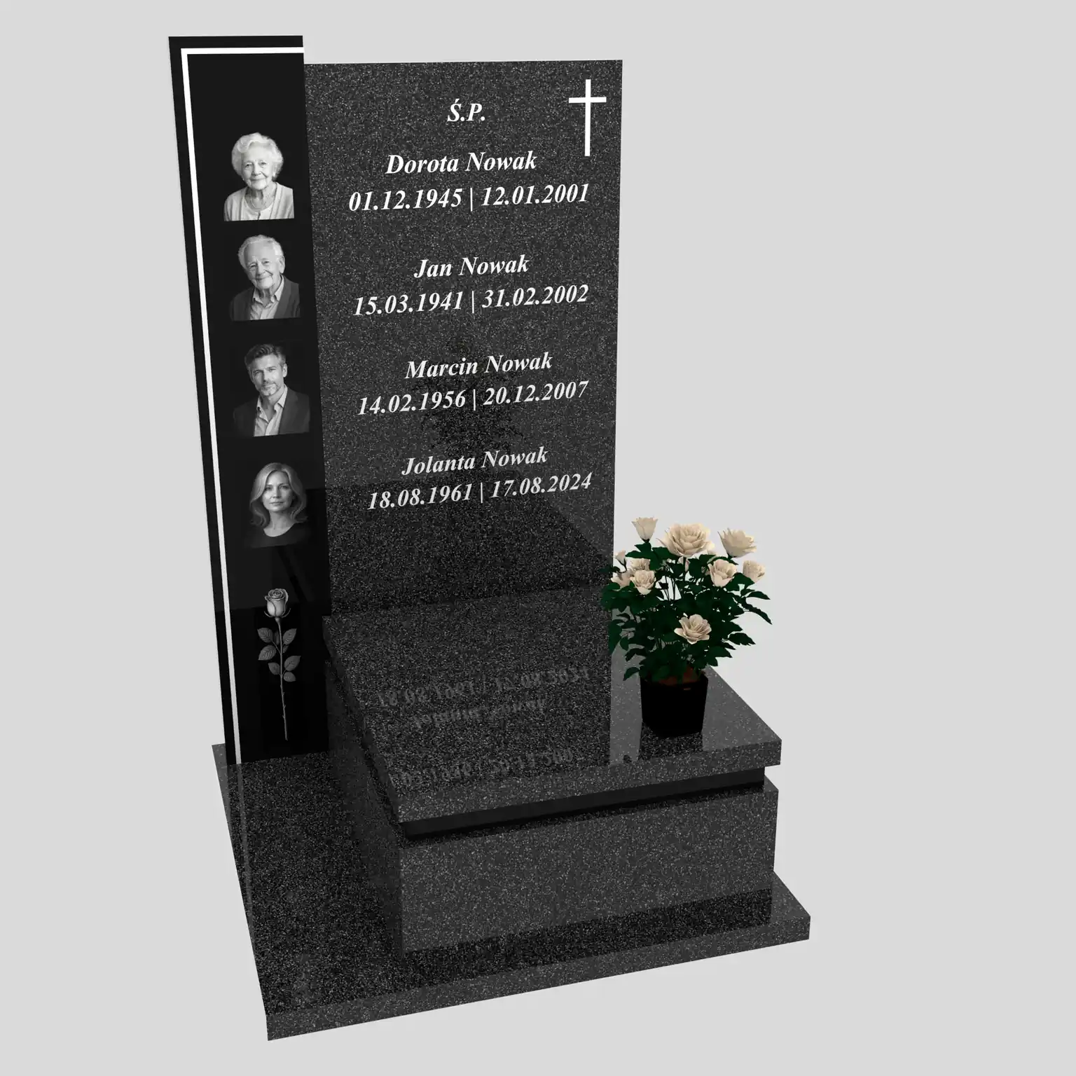 Nagrobek urnowy z fotografiami U 124 zdjęcie 90