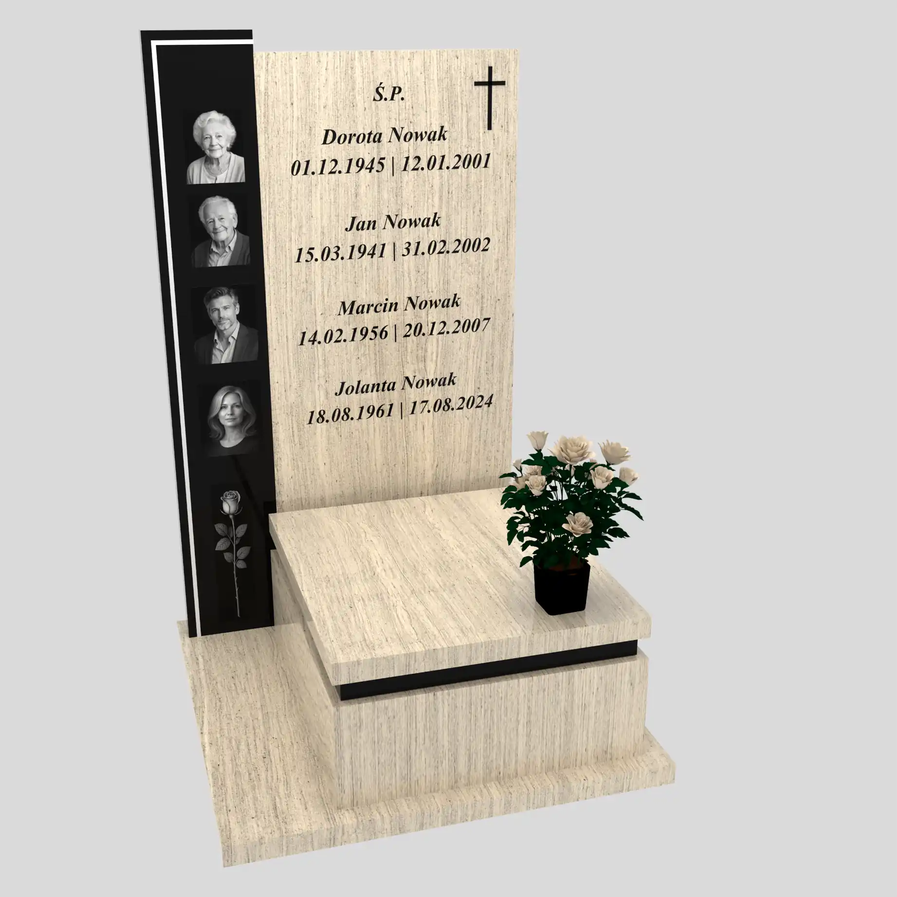 Nagrobek urnowy z fotografiami U 124 zdjęcie 89