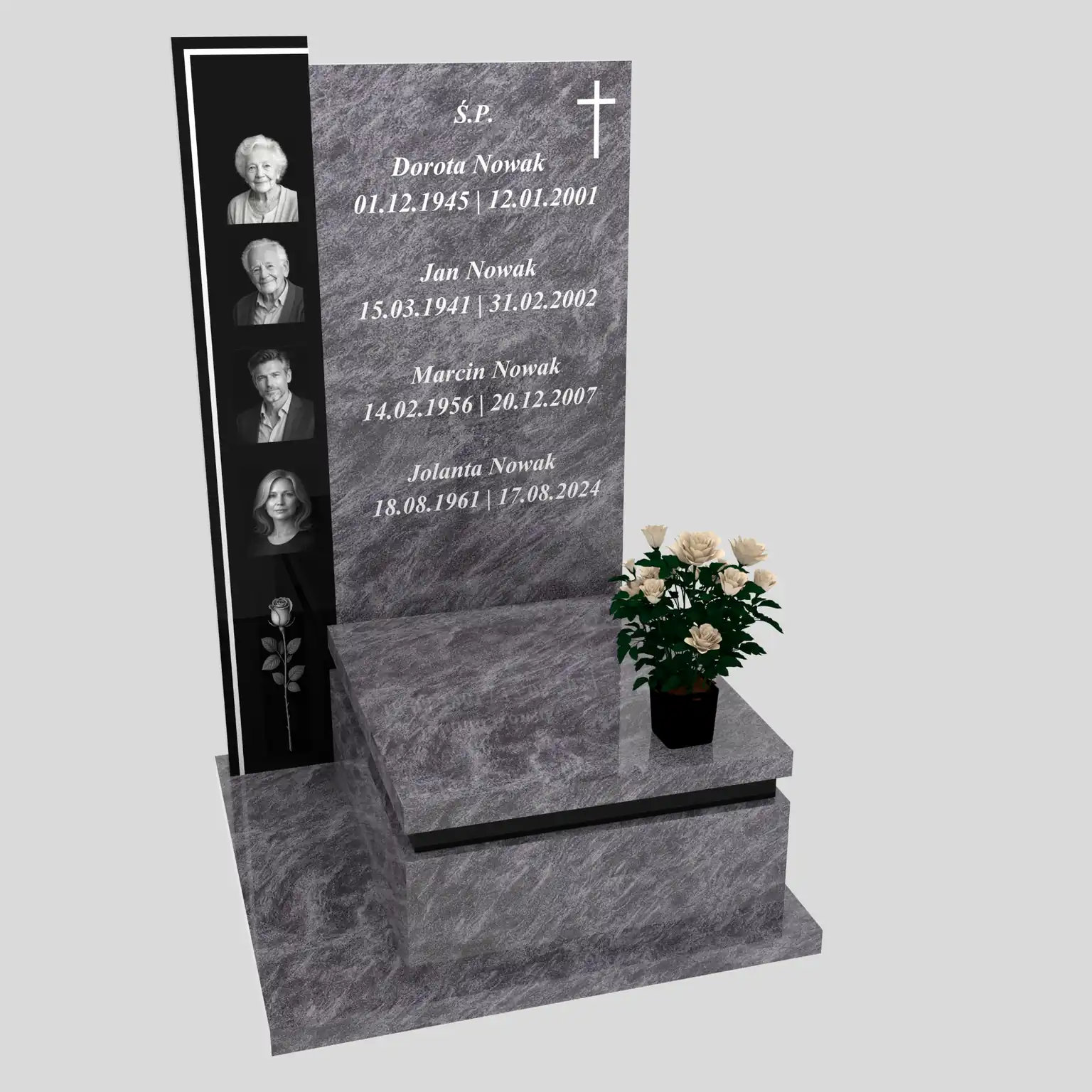 Nagrobek urnowy z fotografiami U 124 zdjęcie 85