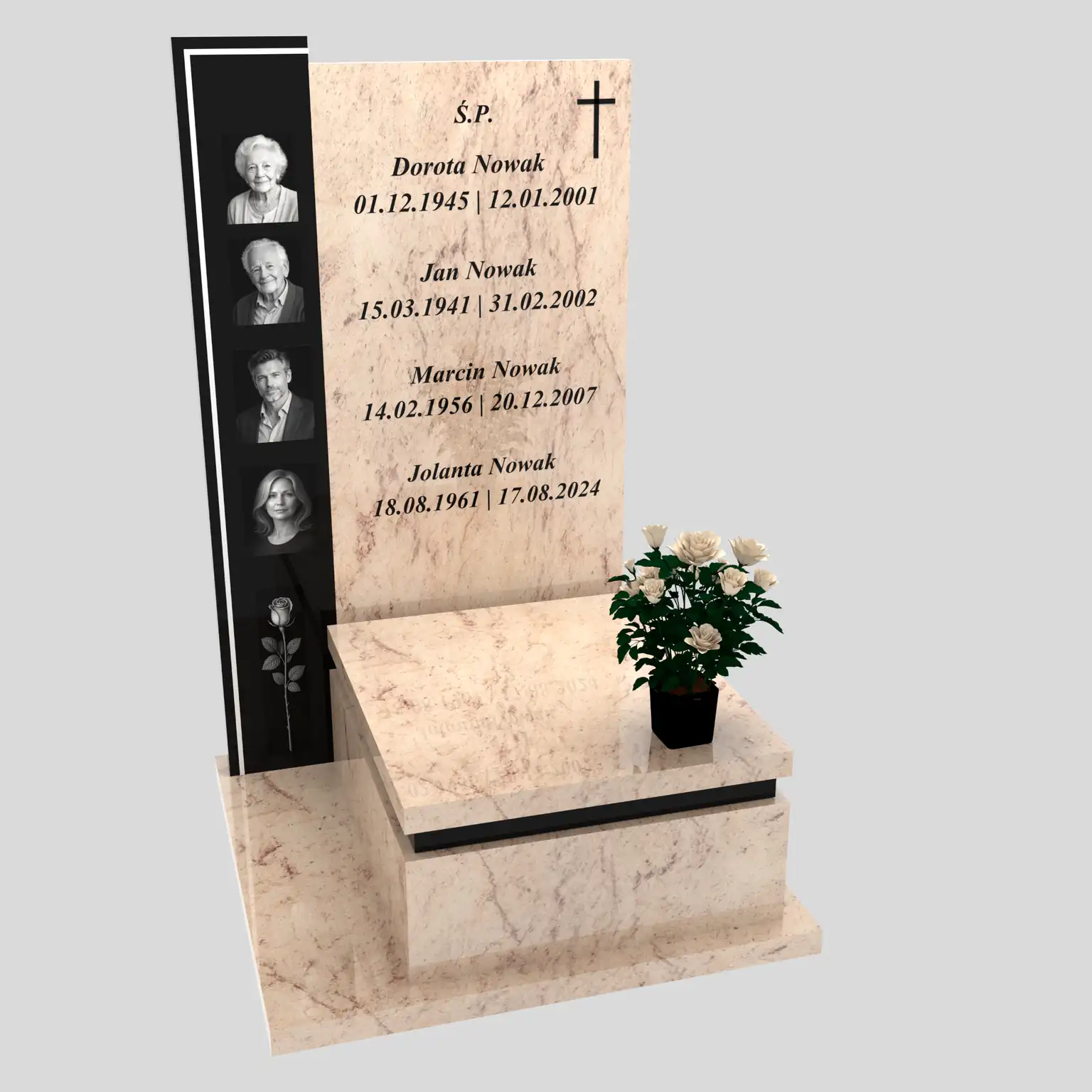 Nagrobek urnowy z fotografiami U 124 zdjęcie 84