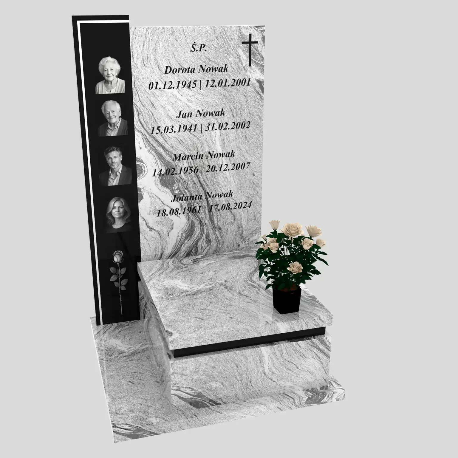Nagrobek urnowy z fotografiami U 124 zdjęcie 81
