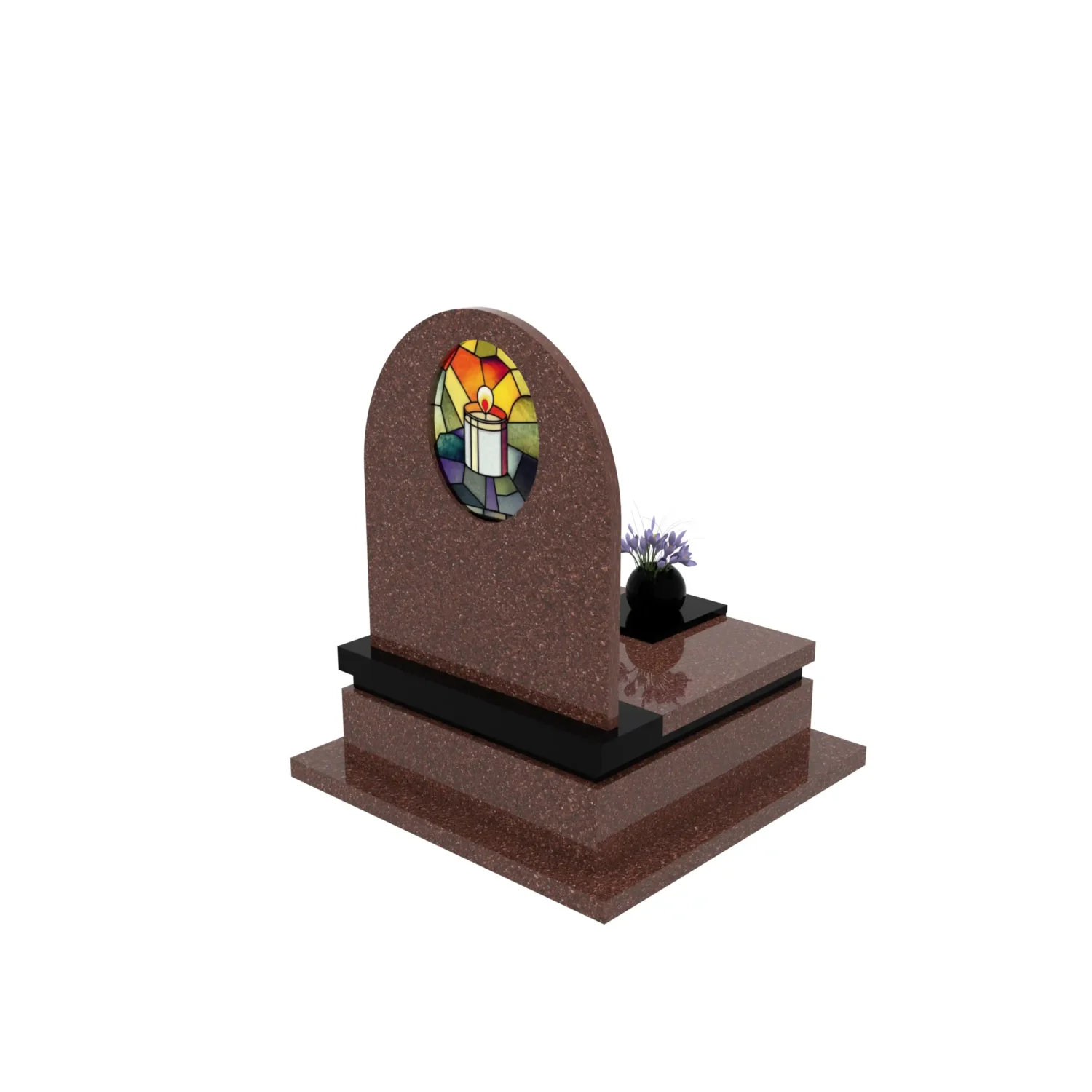 Nowoczesny nagrobek urnowy z witrażem świecy U 123+360 – photo №8