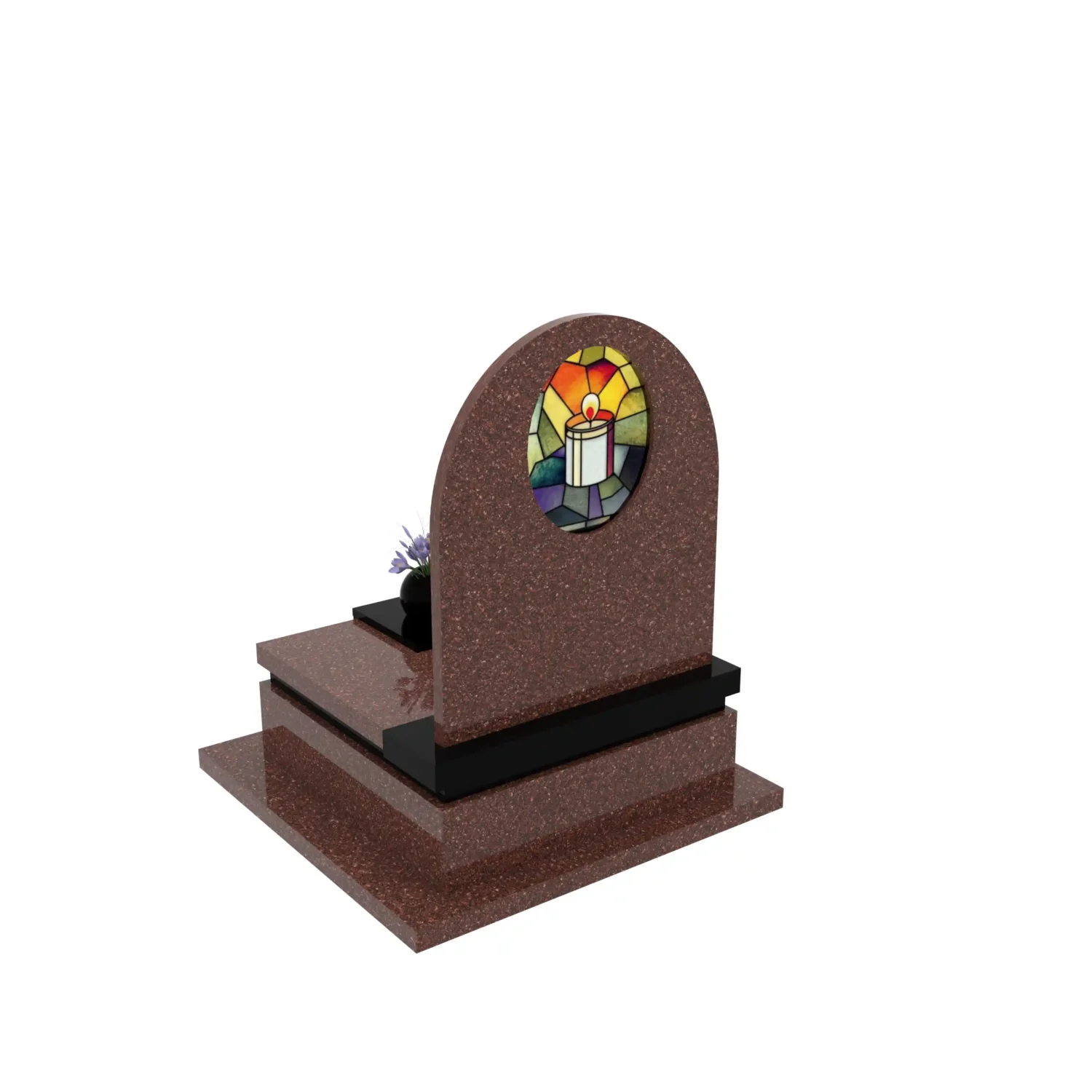 Nowoczesny nagrobek urnowy z witrażem świecy U 123+360 – photo №6