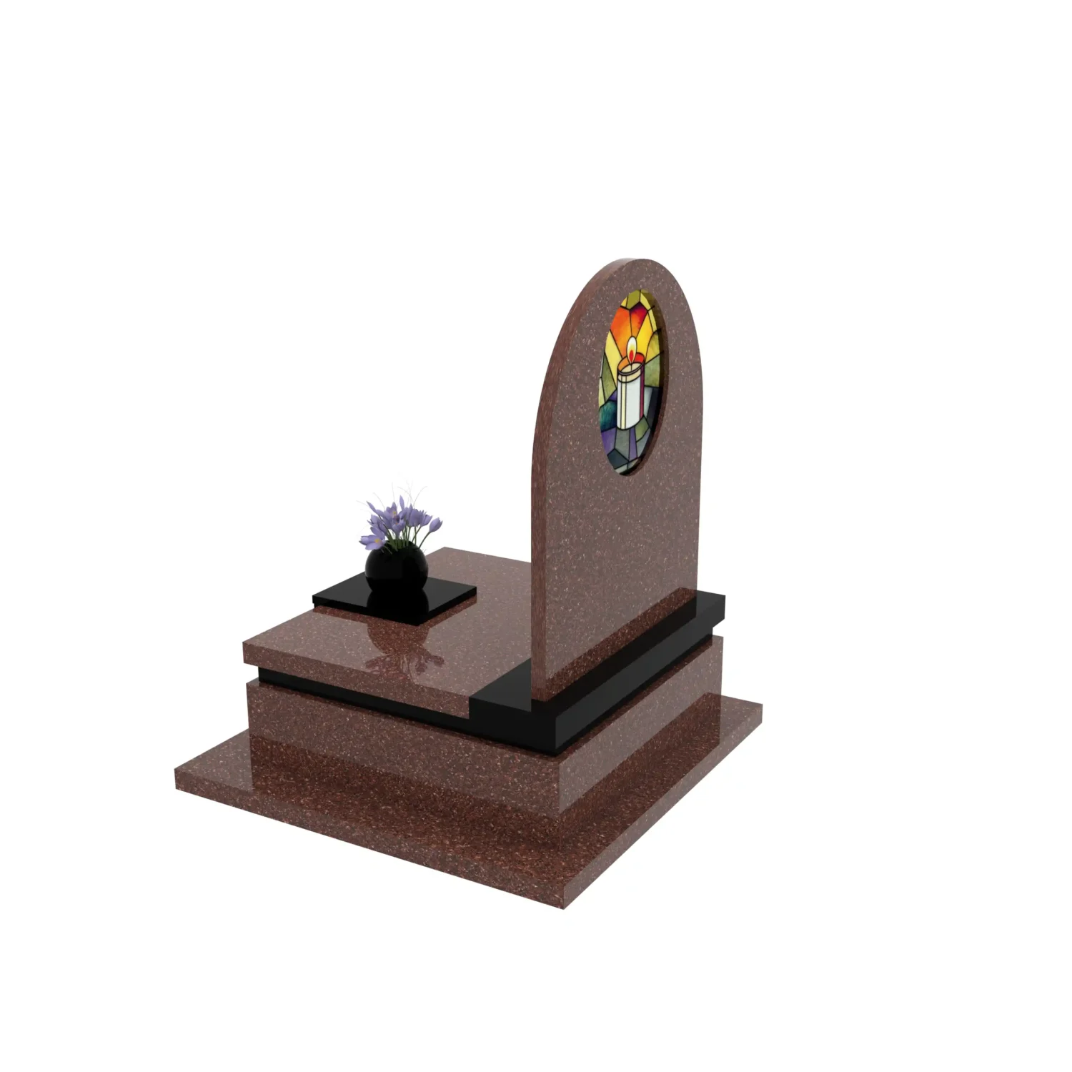 Nowoczesny nagrobek urnowy z witrażem świecy U 123+360 – photo №5