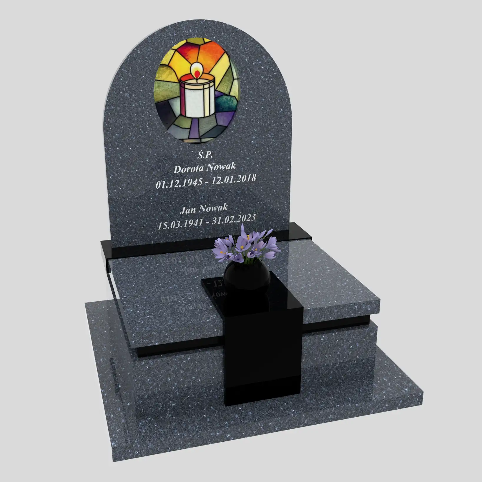 Nowoczesny nagrobek urnowy z witrażem świecy U 123 zdjęcie 89