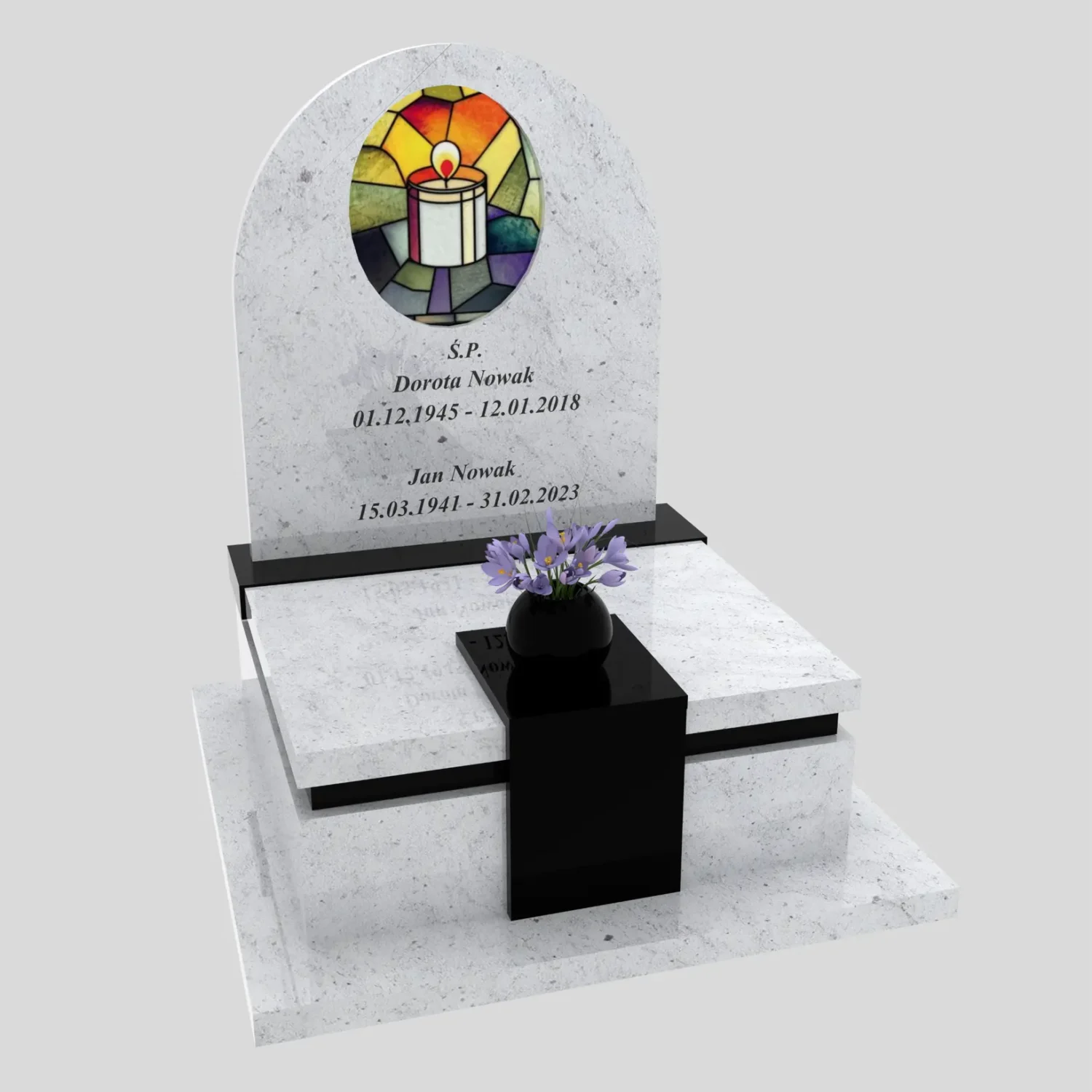 Nowoczesny nagrobek urnowy z witrażem świecy U 123 zdjęcie 88