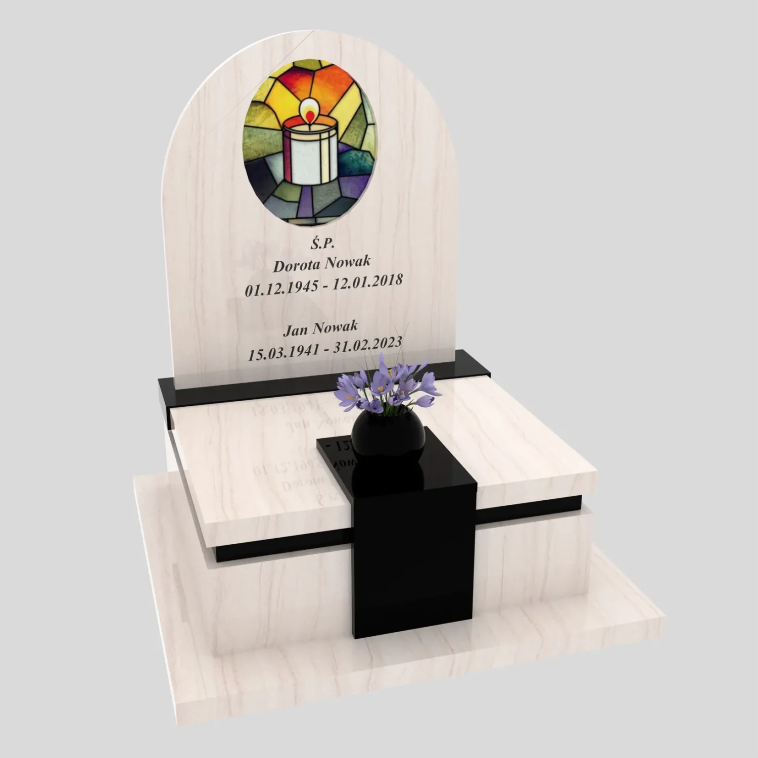 Nowoczesny nagrobek urnowy z witrażem świecy U 123 zdjęcie 87