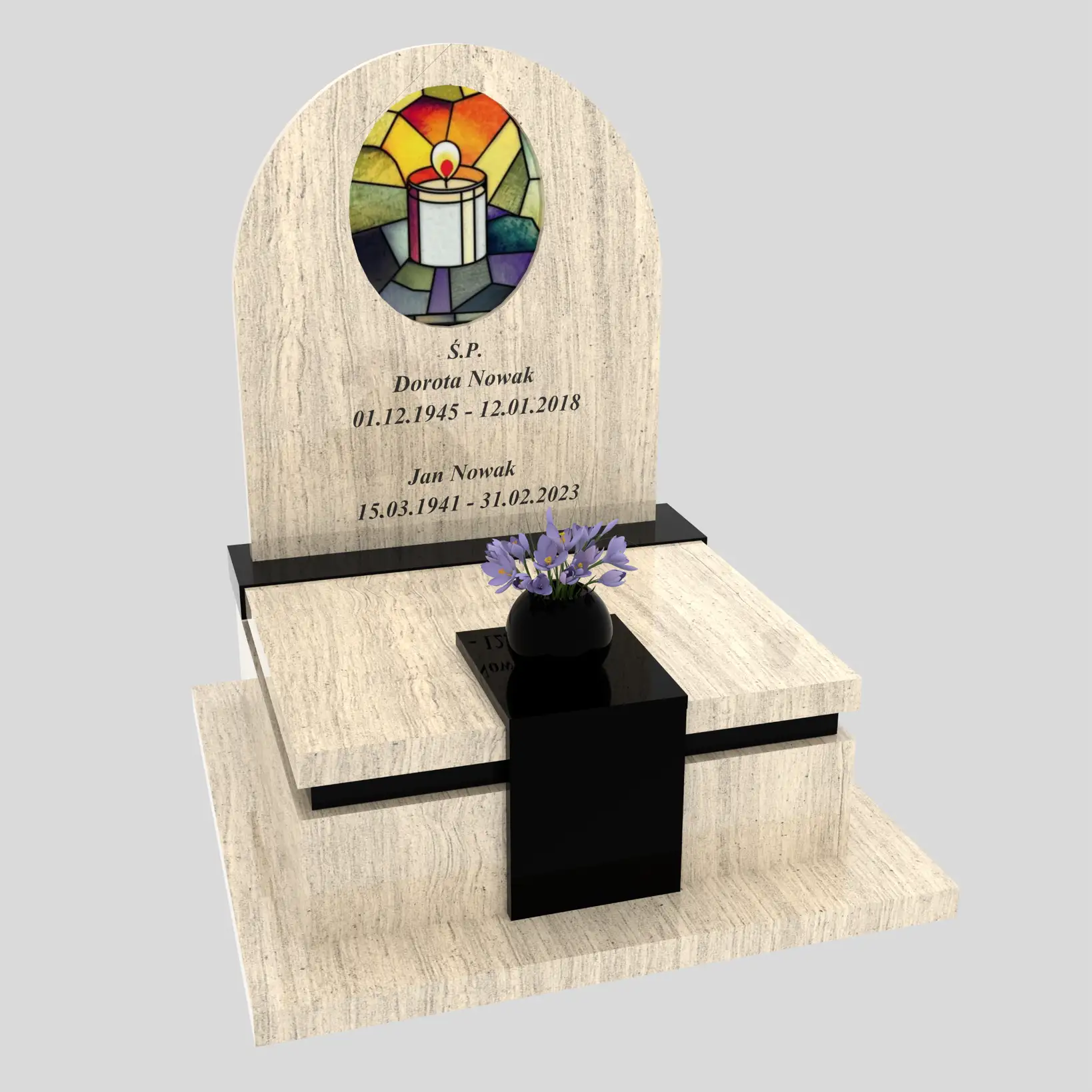 Nowoczesny nagrobek urnowy z witrażem świecy U 123 zdjęcie 85