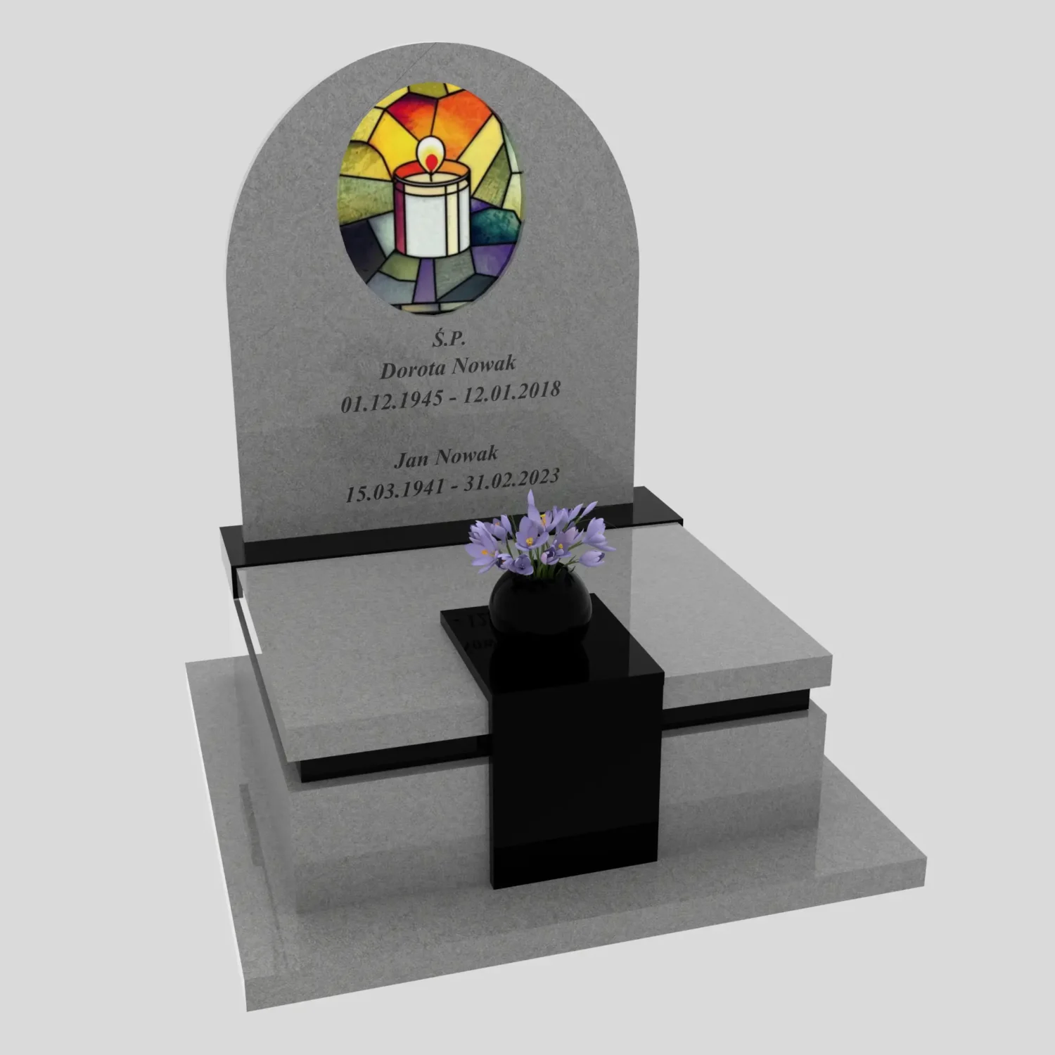 Nowoczesny nagrobek urnowy z witrażem świecy U 123 zdjęcie 84