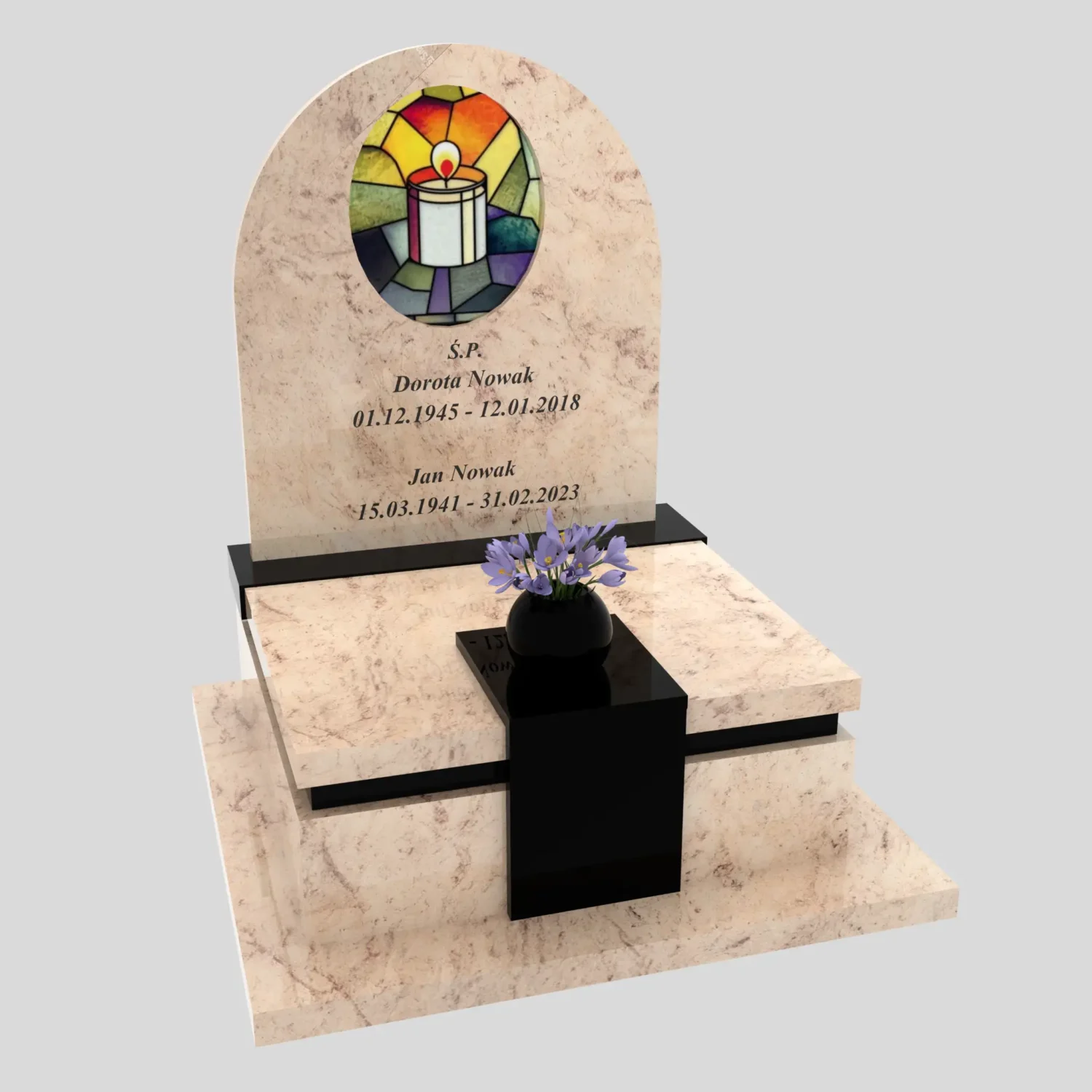Nowoczesny nagrobek urnowy z witrażem świecy U 123 zdjęcie 78