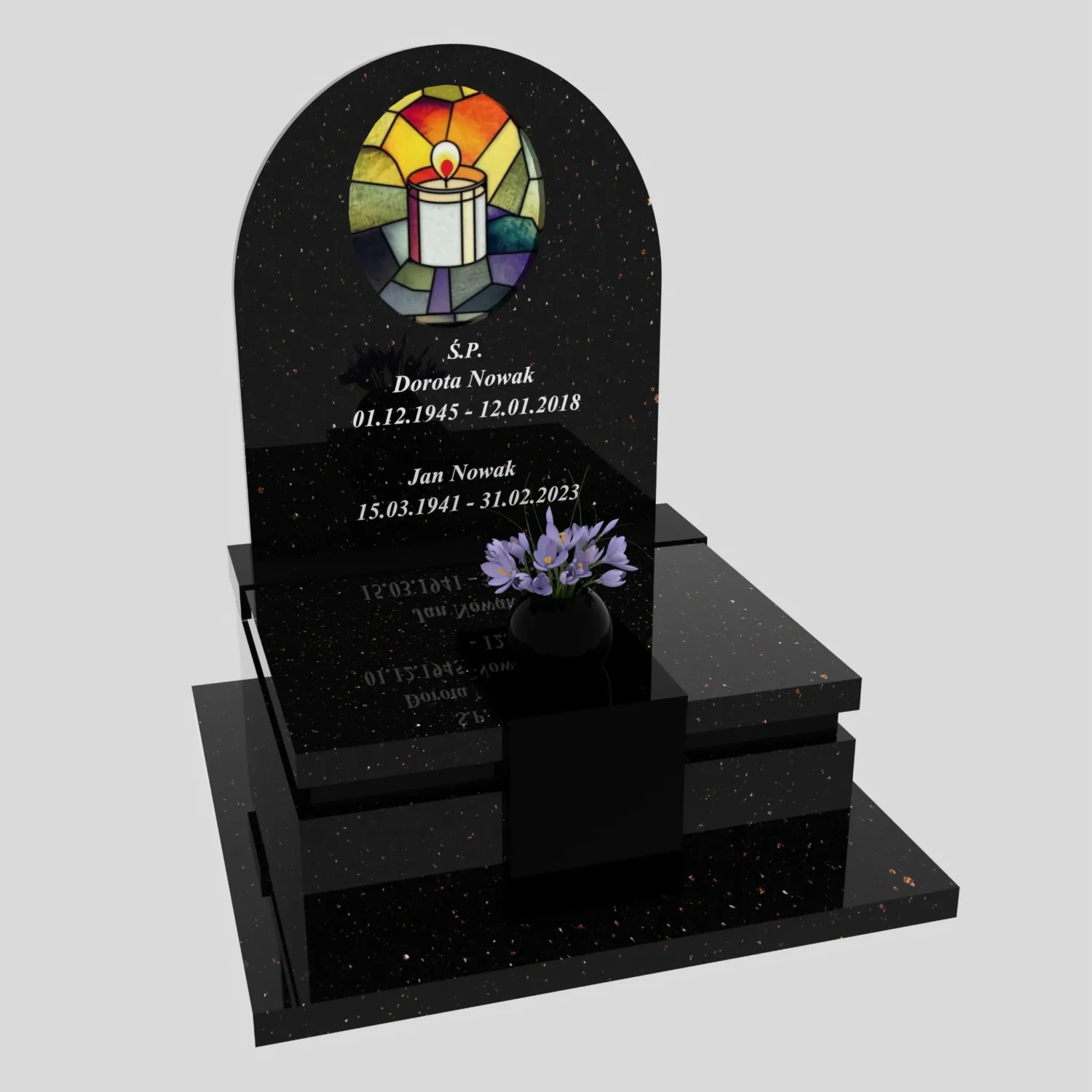 Nowoczesny nagrobek urnowy z witrażem świecy U 123 zdjęcie 77