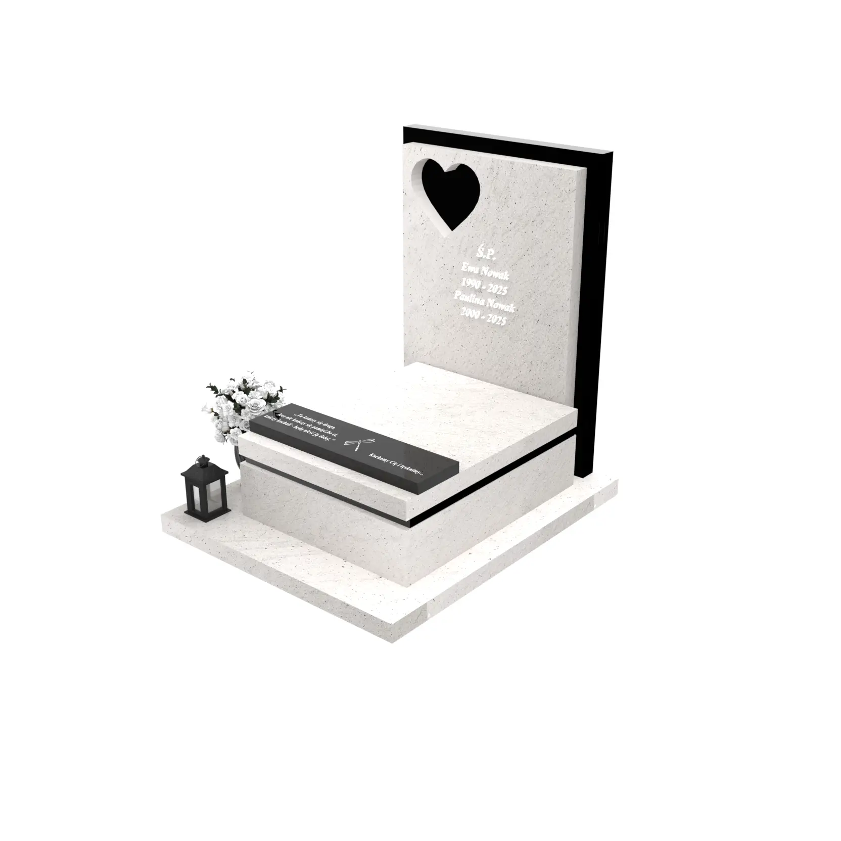 Nagrobek urnowy z wyciętym sercem U 120+360 – photo №1
