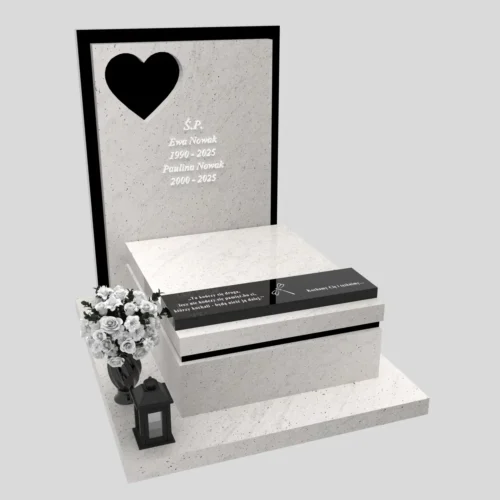 Nagrobki Warszawa-Nagrobek urnowy U z z wyciętym motywem serca 120 wzór 25