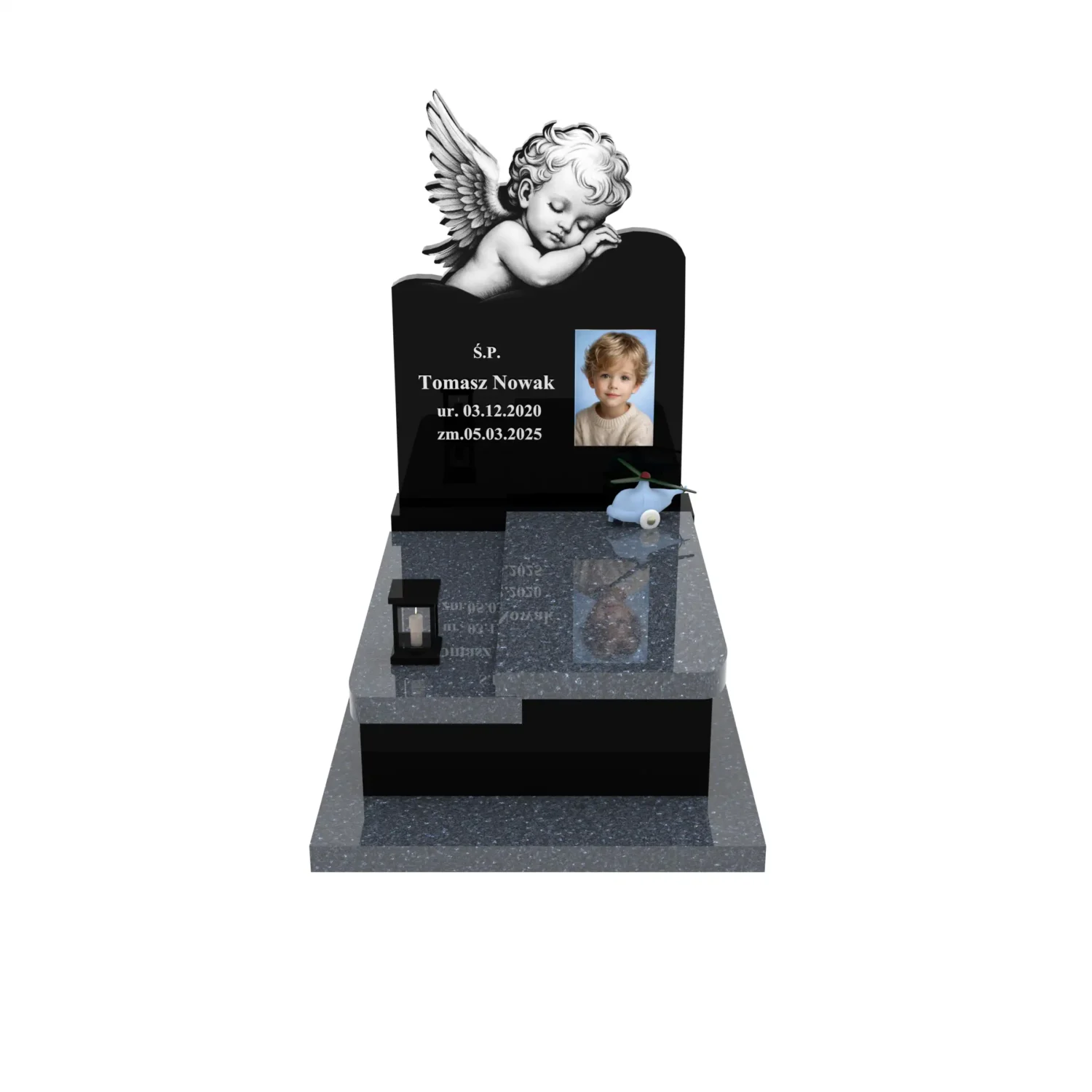 Nagrobek dla dziecka z grawerem anioła i zdjęciem D 83+360 – photo №12