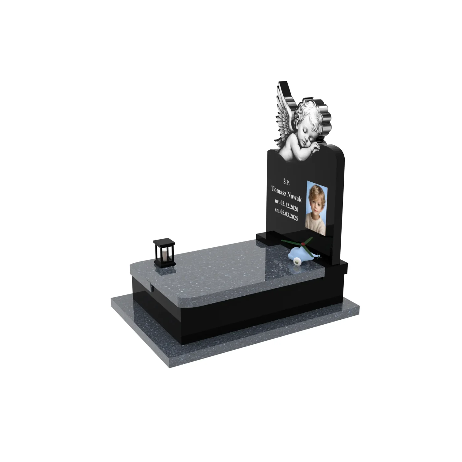 Nagrobek dla dziecka z grawerem anioła i zdjęciem D 83+360 – photo №2