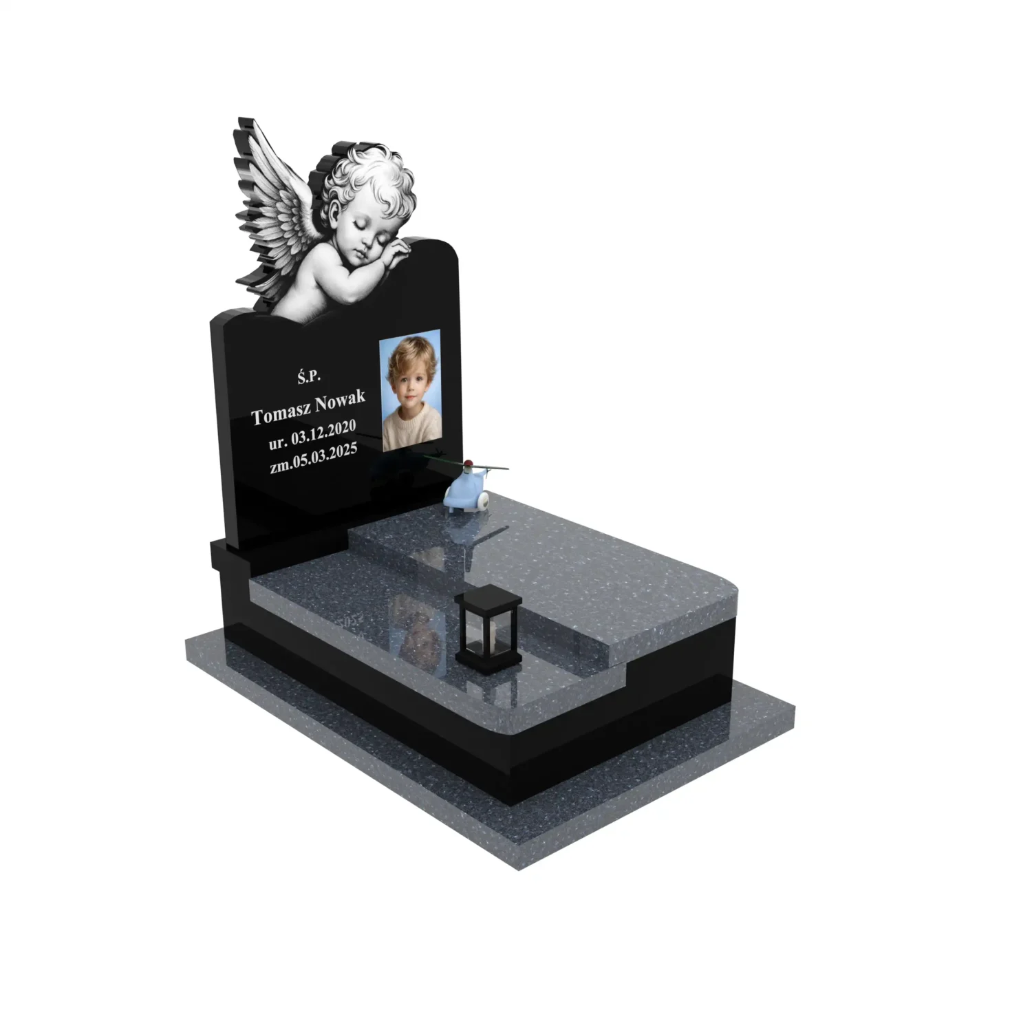 Nagrobek dla dziecka z grawerem anioła i zdjęciem D 83+360 – photo №11