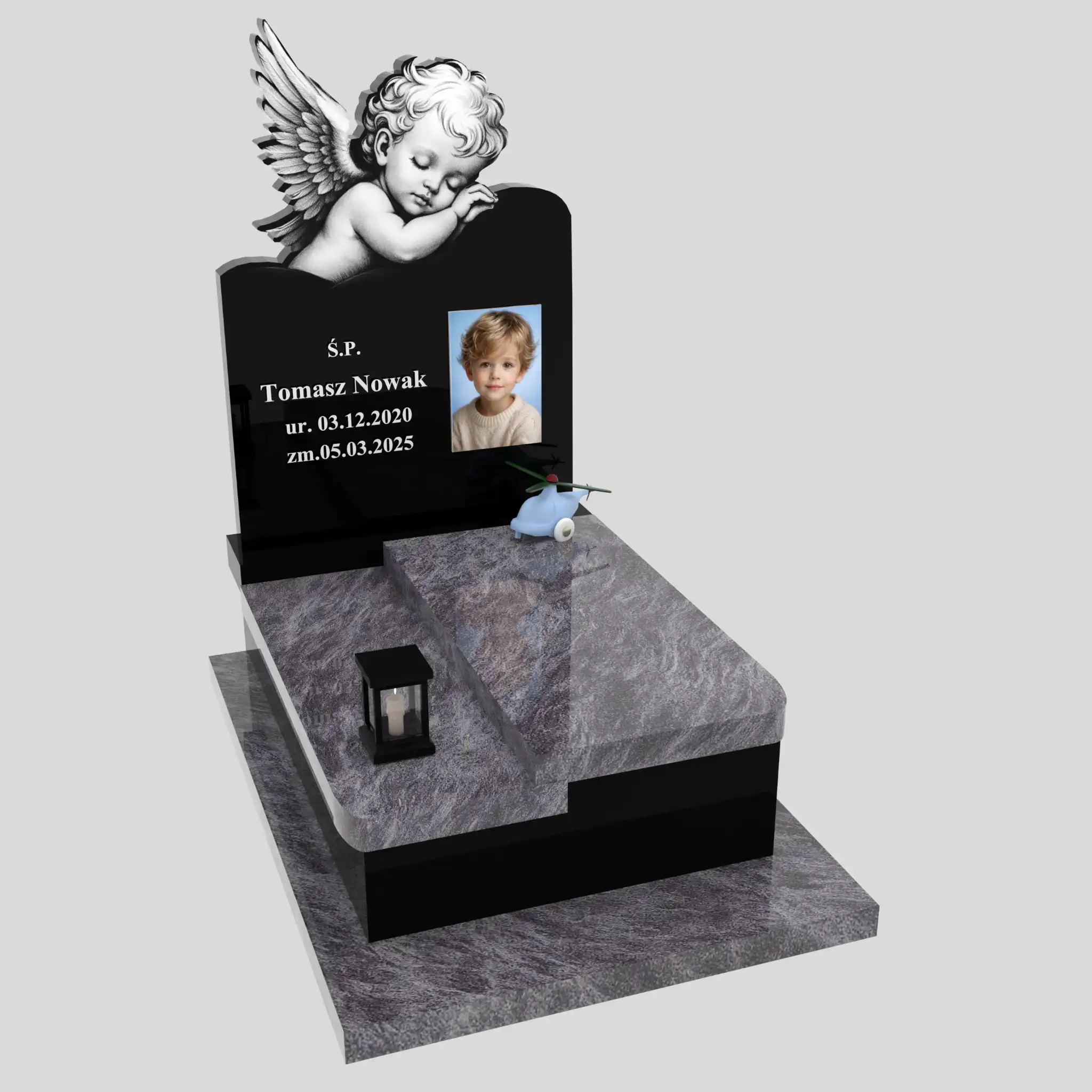 Nagrobek dla dziecka z grawerem anioła i zdjęciem D 83 zdjęcie 86