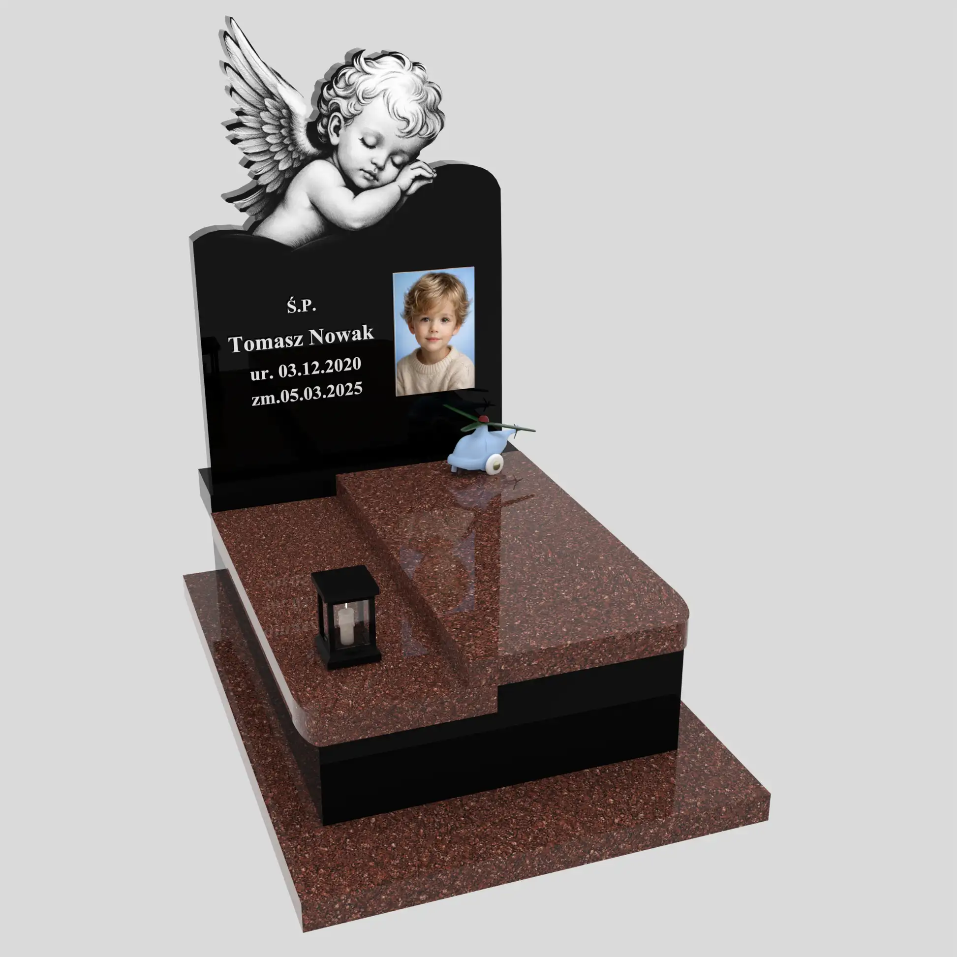 Nagrobek dla dziecka z grawerem anioła i zdjęciem D 83 zdjęcie 81