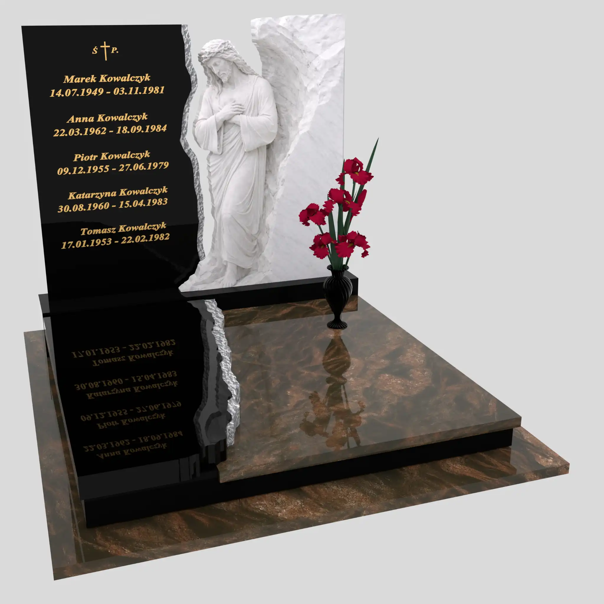 Nagrobek podwójny z rzeźbą Jezusa CK 117 zdjęcie 81