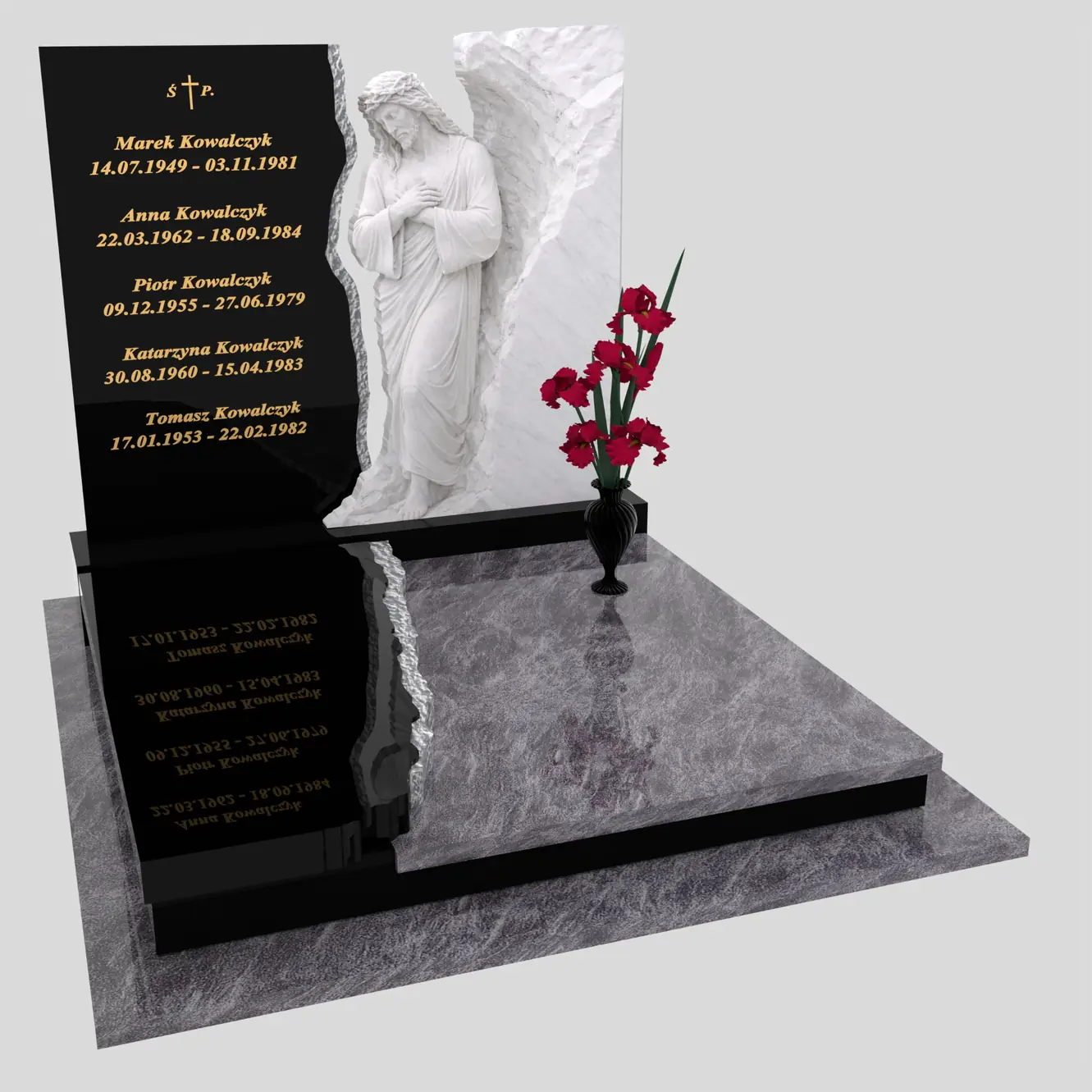 Nagrobek podwójny z rzeźbą Jezusa CK 117 zdjęcie 87