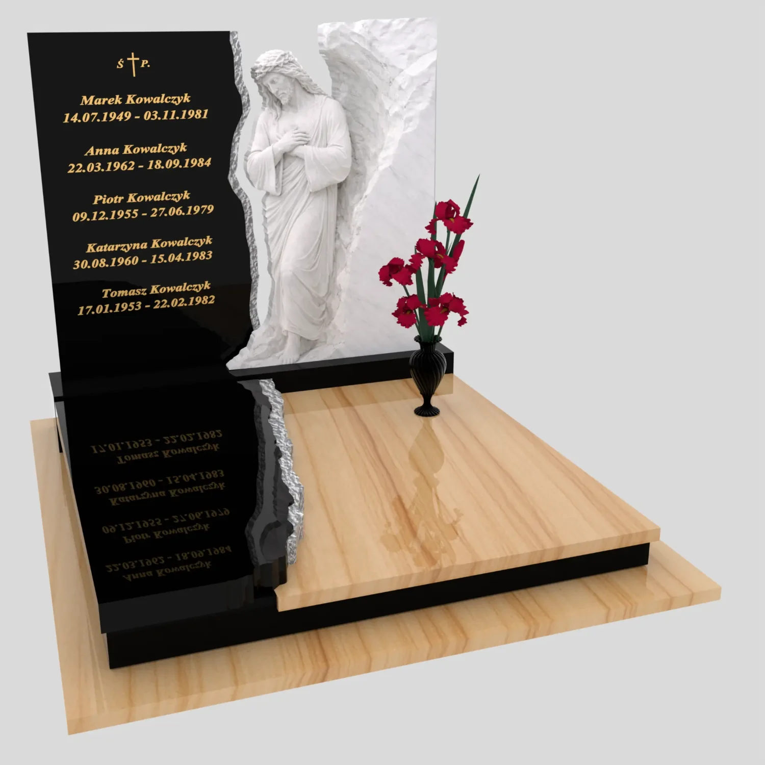 Nagrobek podwójny z rzeźbą Jezusa CK 117 zdjęcie 33