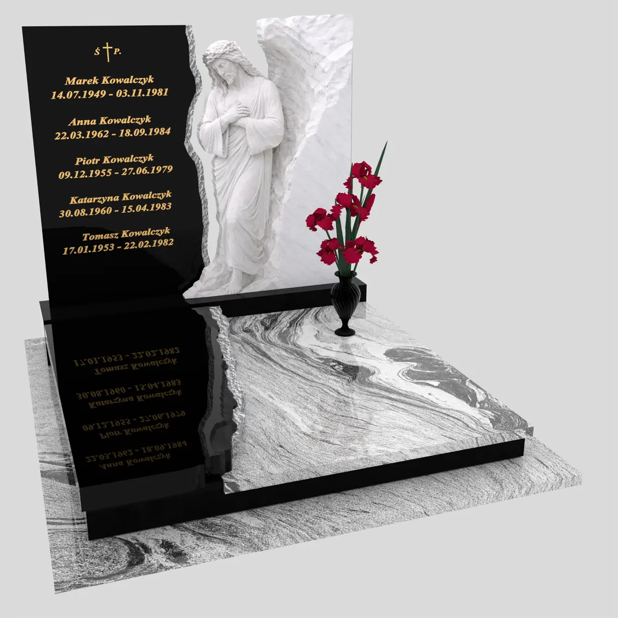Nagrobek podwójny z rzeźbą Jezusa CK 117 zdjęcie 93