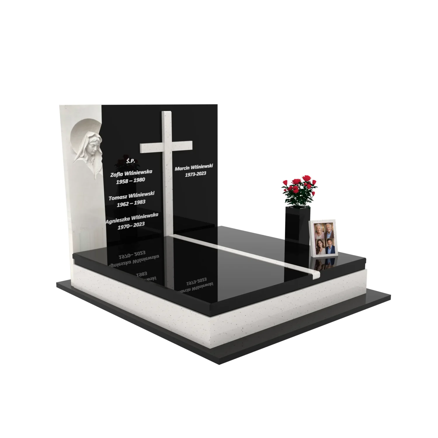 Nagrobek podwójny z rzeźbą Matki Boskiej i kryża CK 115+360 – photo №10