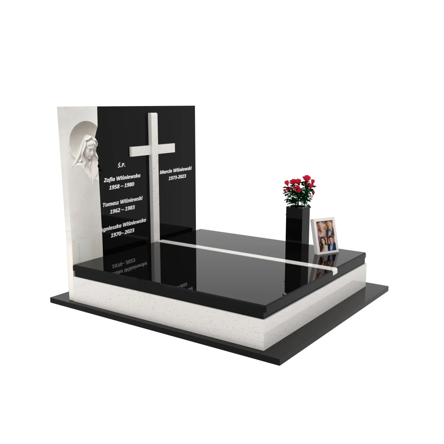 Nagrobek podwójny z rzeźbą Matki Boskiej i kryża CK 115+360 – photo №9