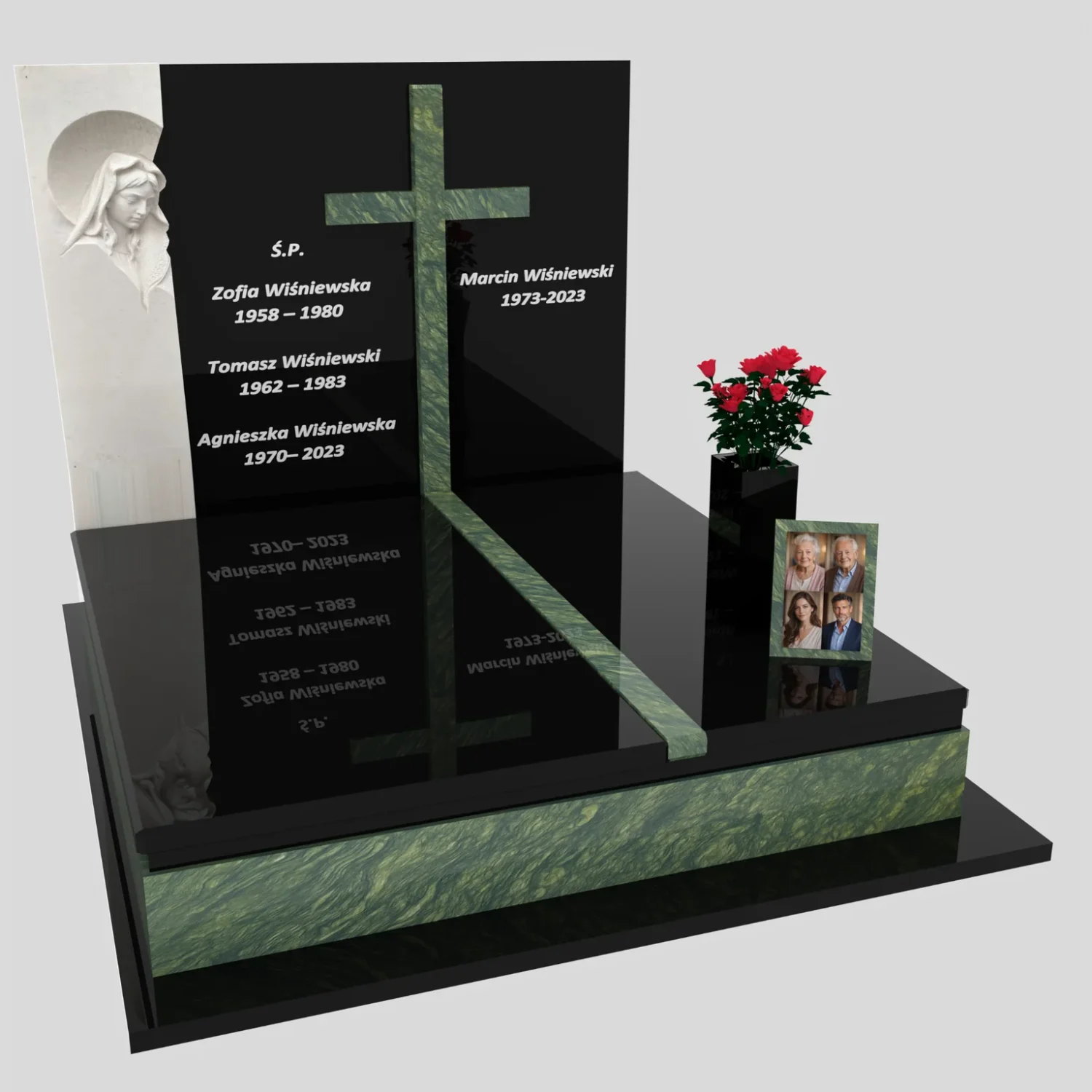 Nagrobek podwójny z rzeźbą Matki Boskiej i kryża CK 115 zdjęcie 85