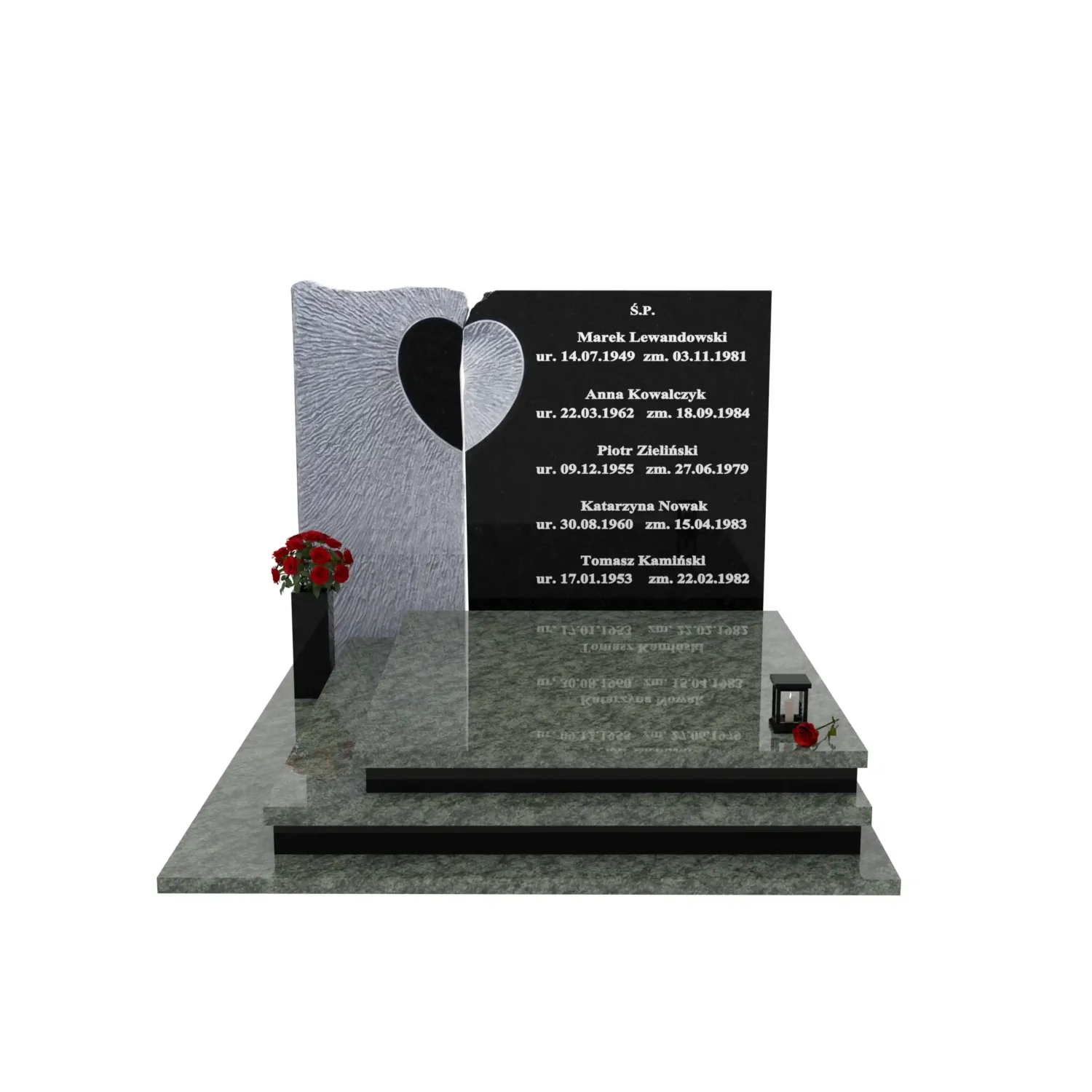 Nagrobek podwójny z rzeźbą serca CK 116+360 – photo №12