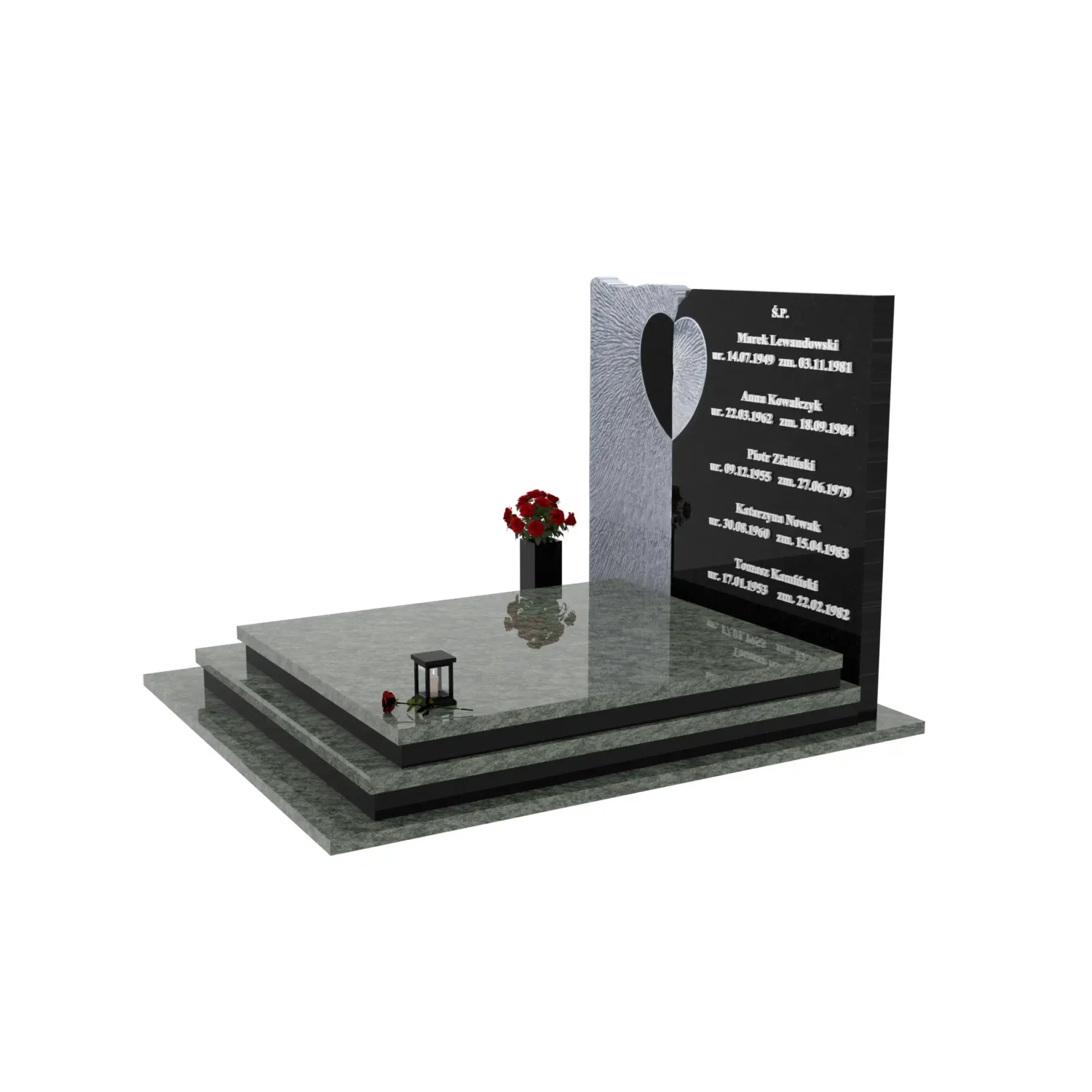 Nagrobek podwójny z rzeźbą serca CK 116+360 – photo №2
