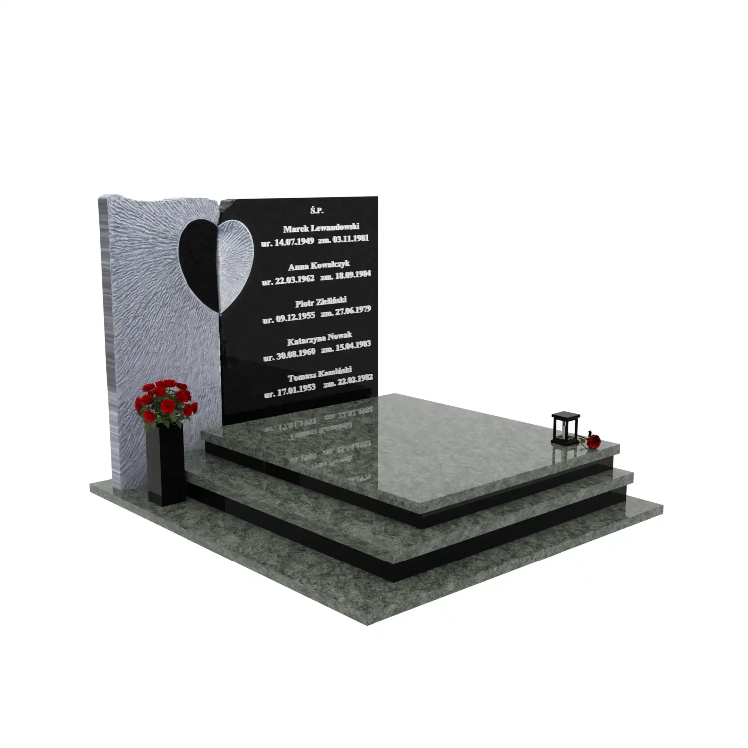 Nagrobek podwójny z rzeźbą serca CK 116+360 – photo №11