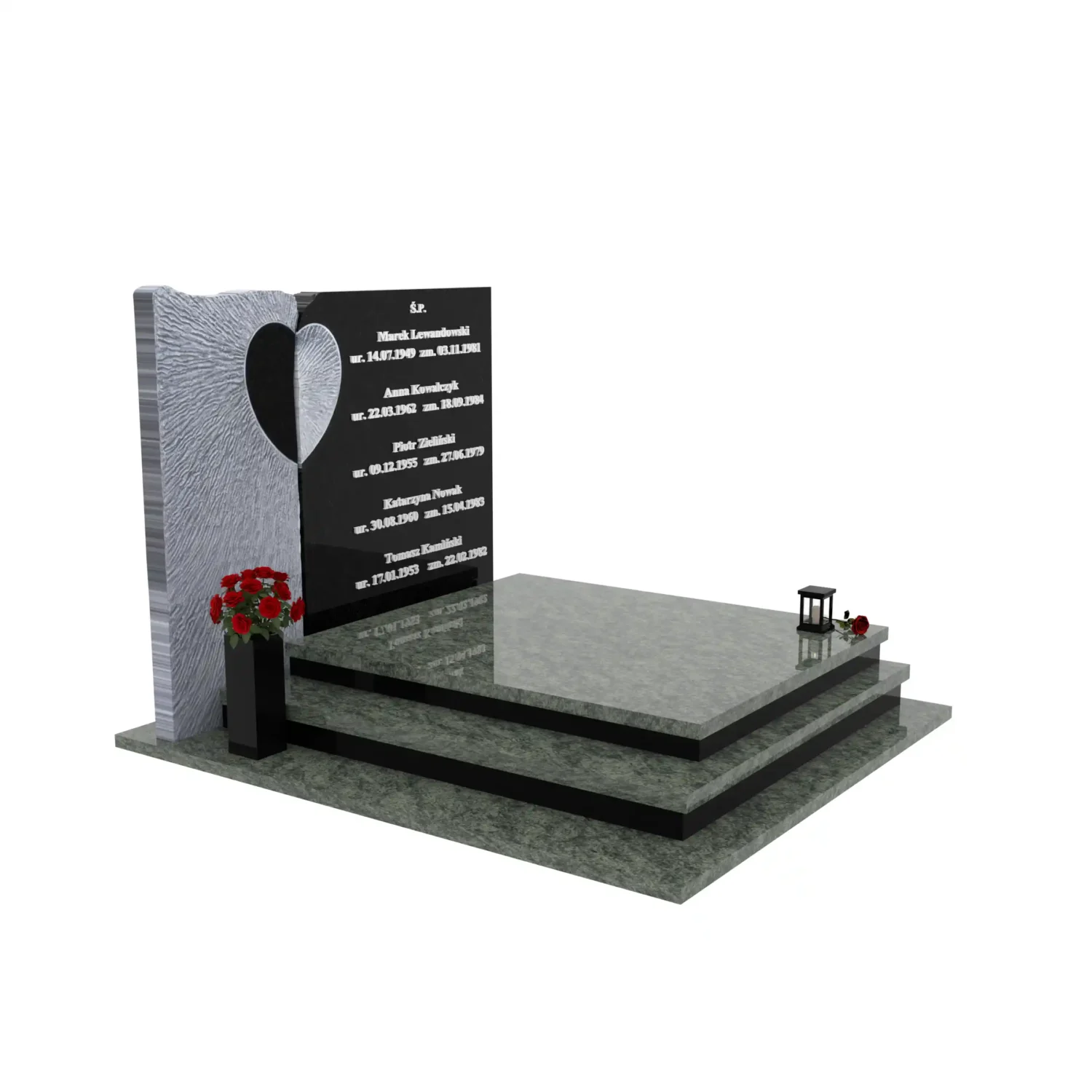 Nagrobek podwójny z rzeźbą serca CK 116+360 – photo №10