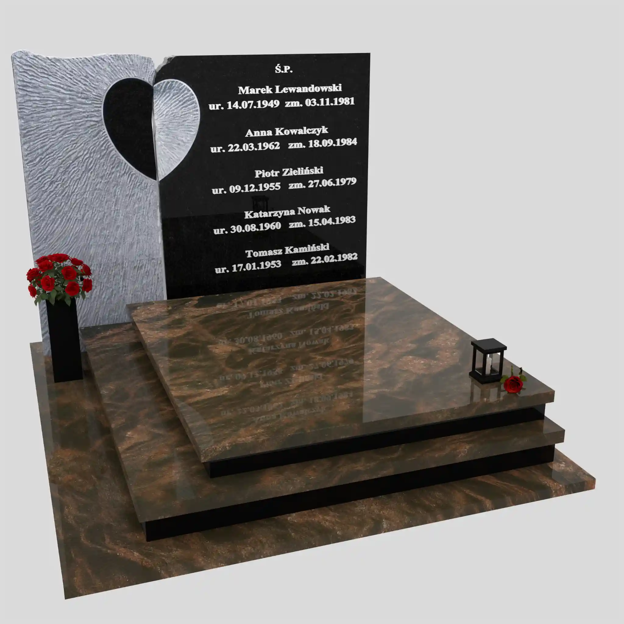 Nagrobek podwójny z rzeźbą serca CK 116 zdjęcie 94