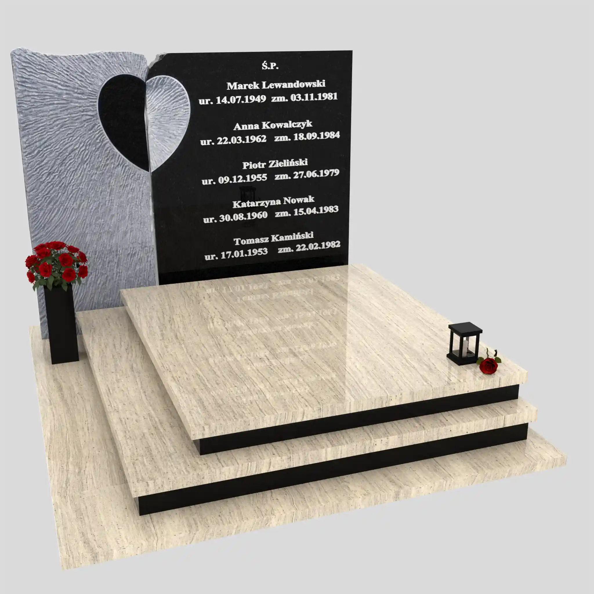 Nagrobek podwójny z rzeźbą serca CK 116 zdjęcie 82