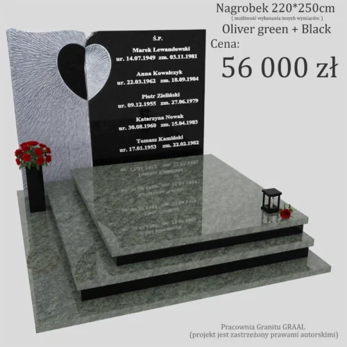 Nagrobki Warszawa | nagrobki z rzeźbą CK116 - nagrobki z sercem