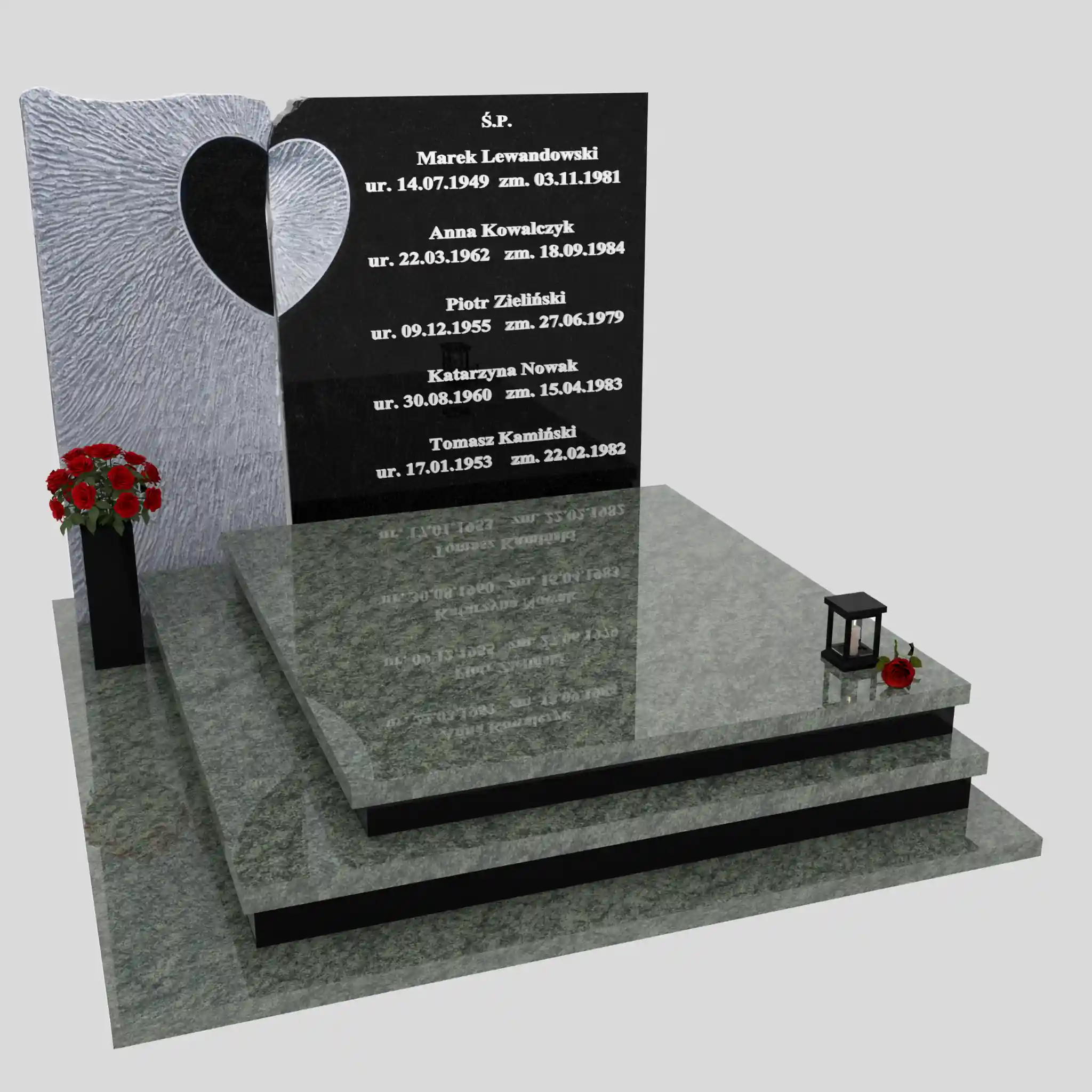Nagrobek podwójny z rzeźbą serca CK 116 zdjęcie 80