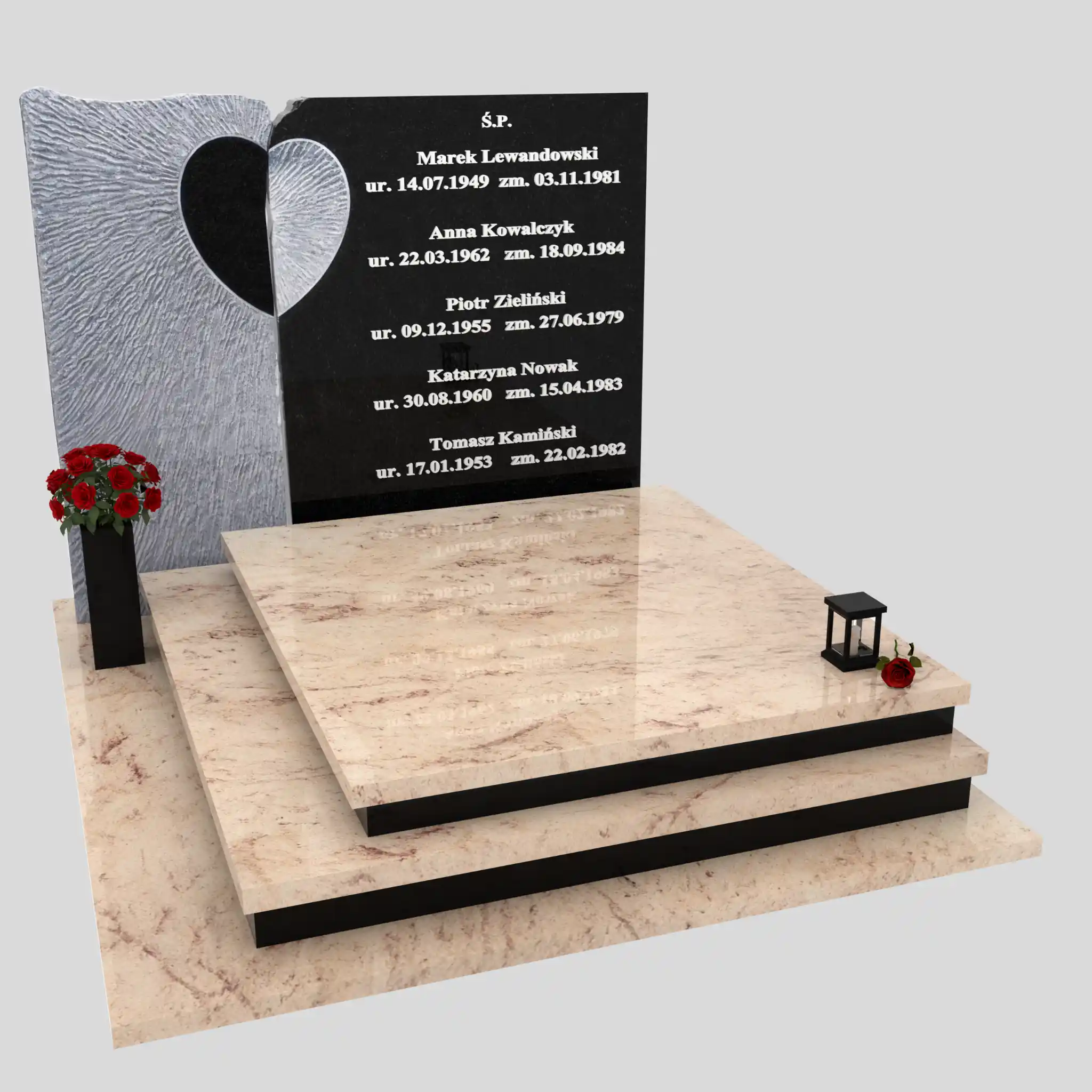 Nagrobek podwójny z rzeźbą serca CK 116 zdjęcie 89