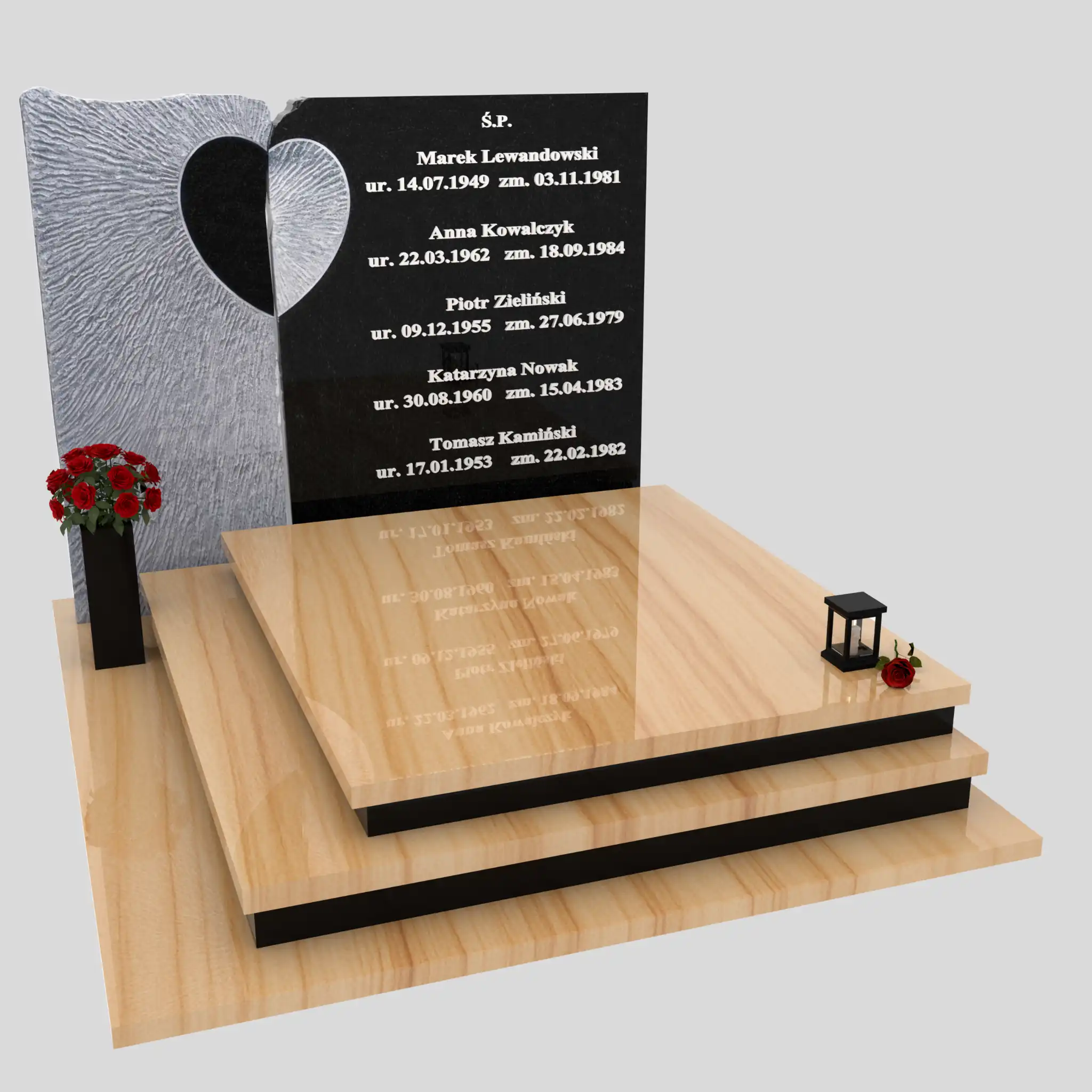 Nagrobek podwójny z rzeźbą serca CK 116 zdjęcie 91