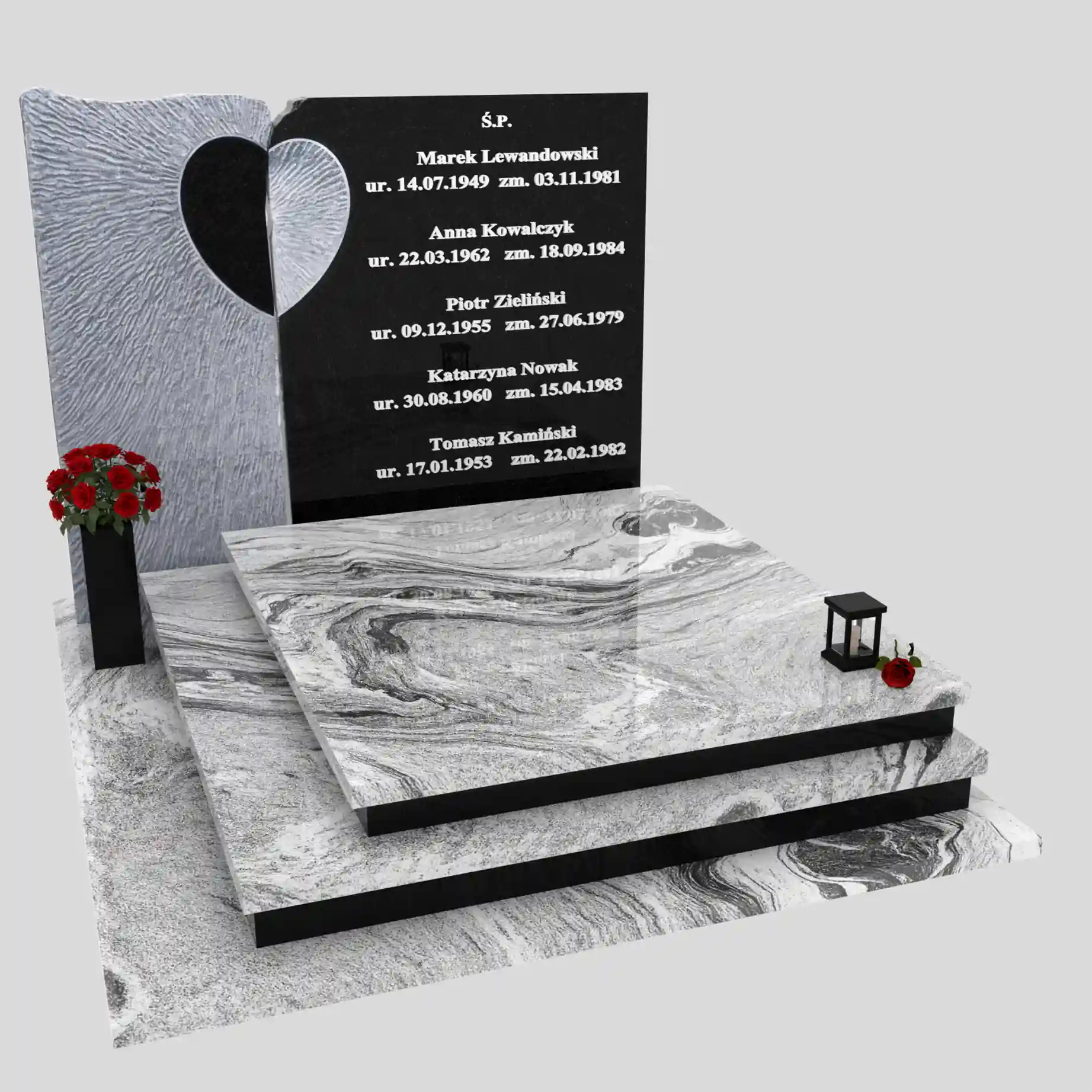 Nagrobek podwójny z rzeźbą serca CK 116 zdjęcie 93