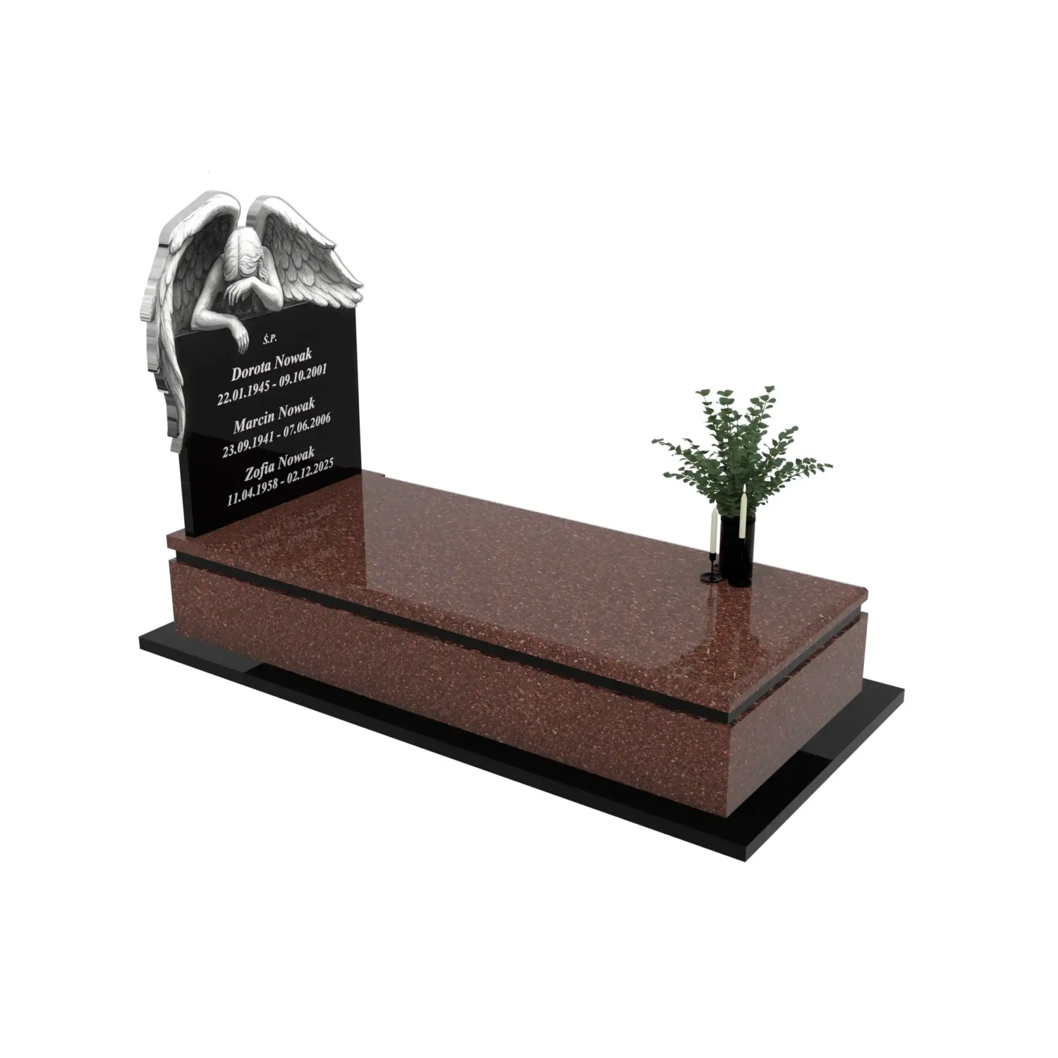 Nagrobek pojedynczy z grawerem anioła K 125+360 – photo №12