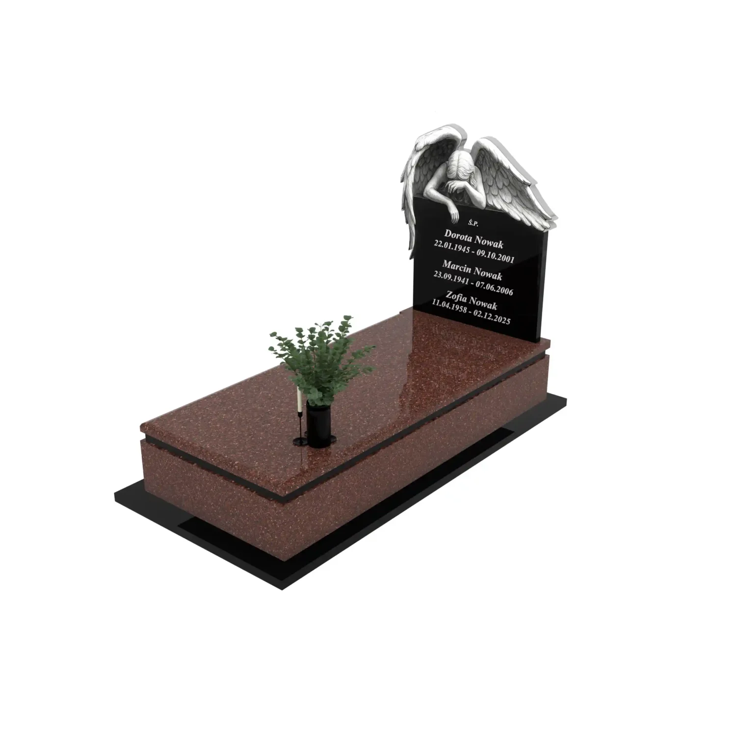 Nagrobek pojedynczy z grawerem anioła K 125+360 – photo №3