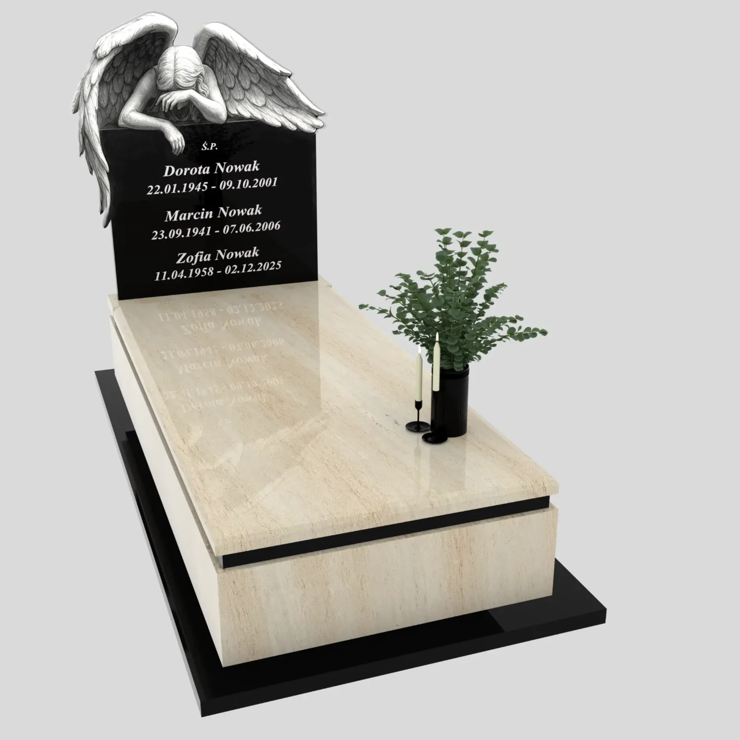 Nagrobek pojedynczy z grawerem anioła K 125 zdjęcie 80