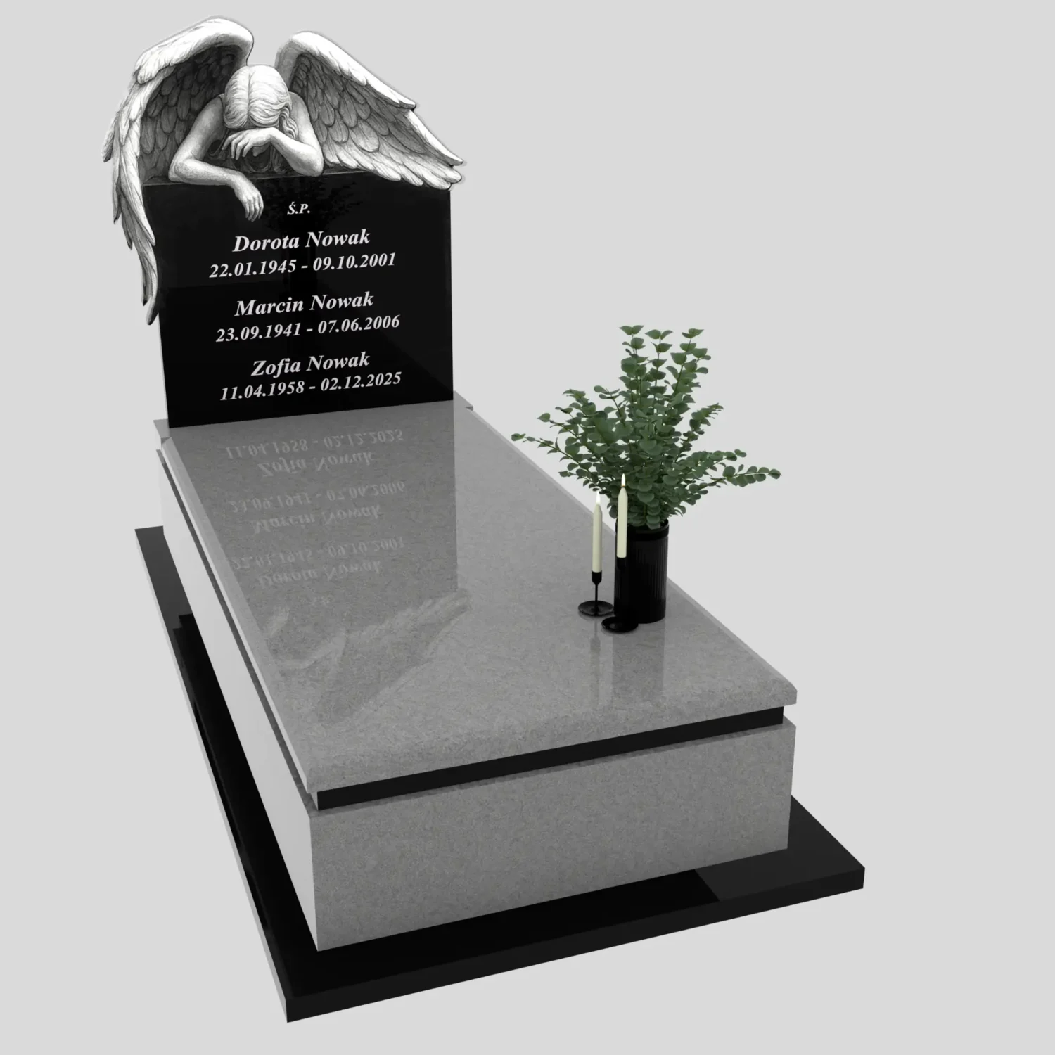 Nagrobek pojedynczy z grawerem anioła K 125 zdjęcie 85