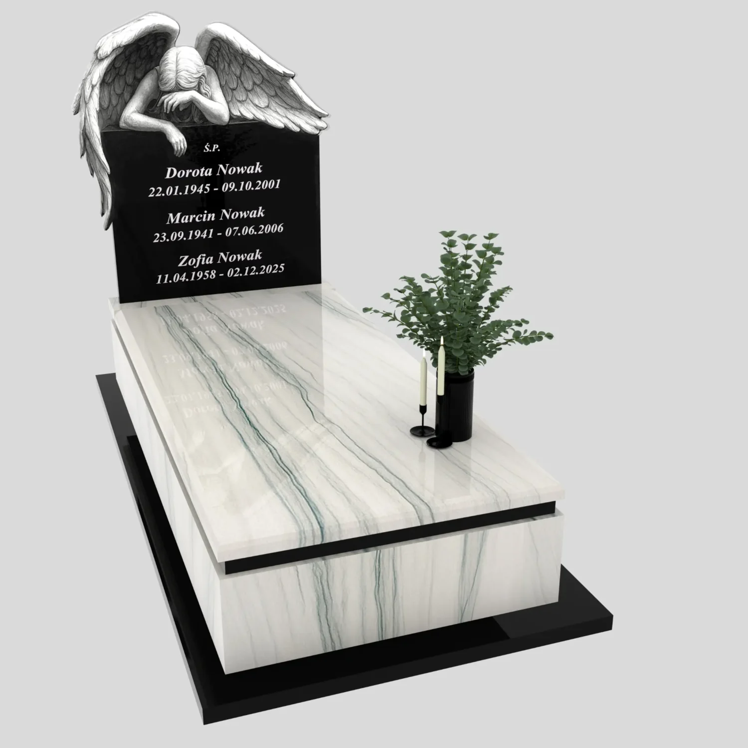 Nagrobek pojedynczy z grawerem anioła K 125 zdjęcie 86