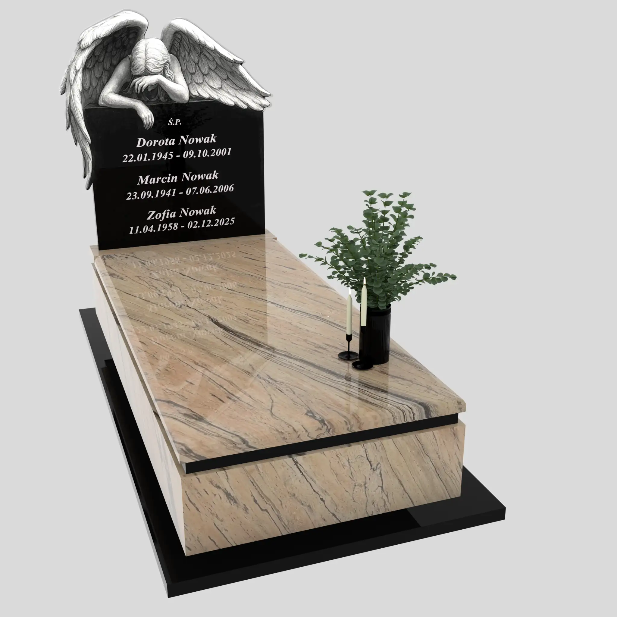 Nagrobek pojedynczy z grawerem anioła K 125 zdjęcie 89