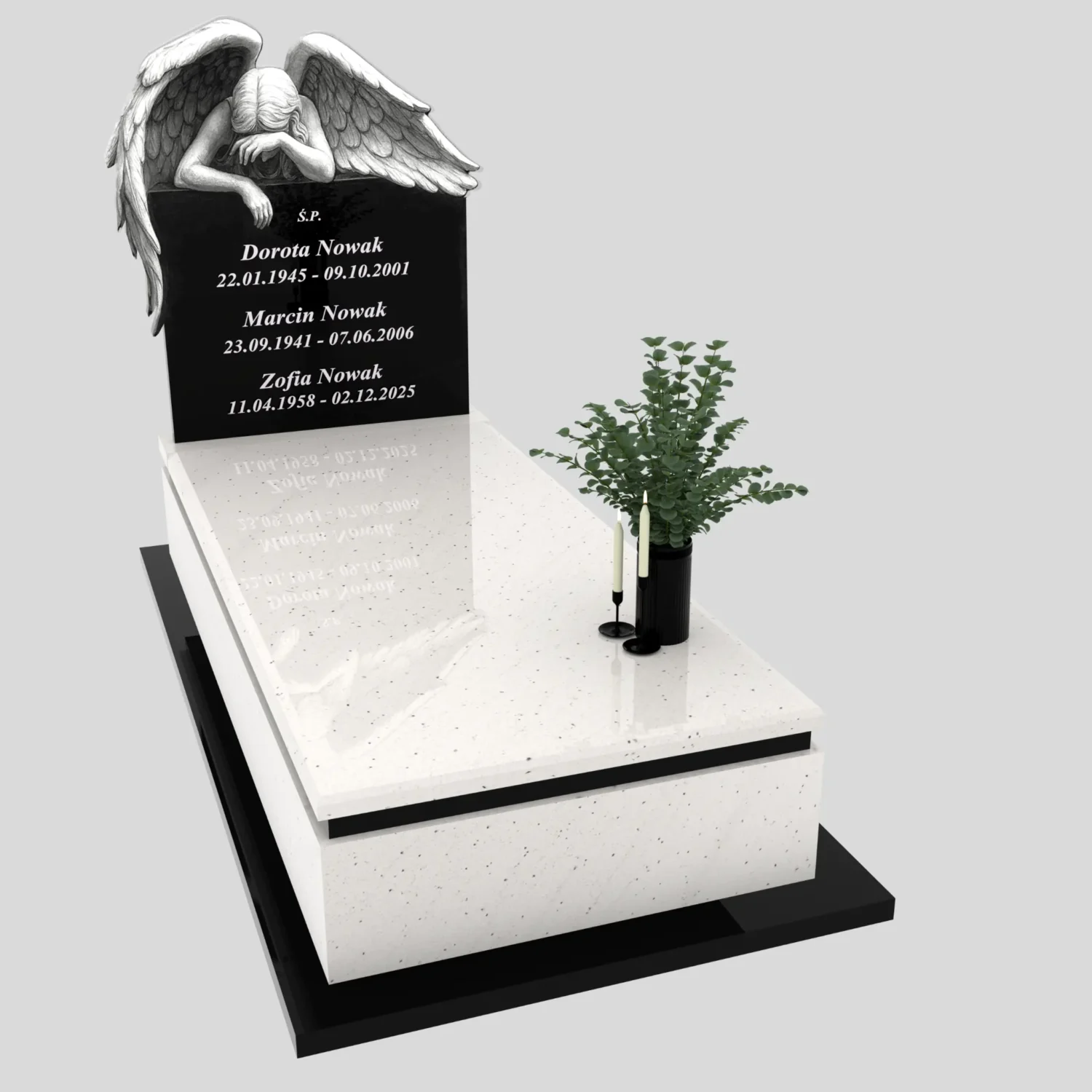 Nagrobek pojedynczy z grawerem anioła K 125 zdjęcie 92