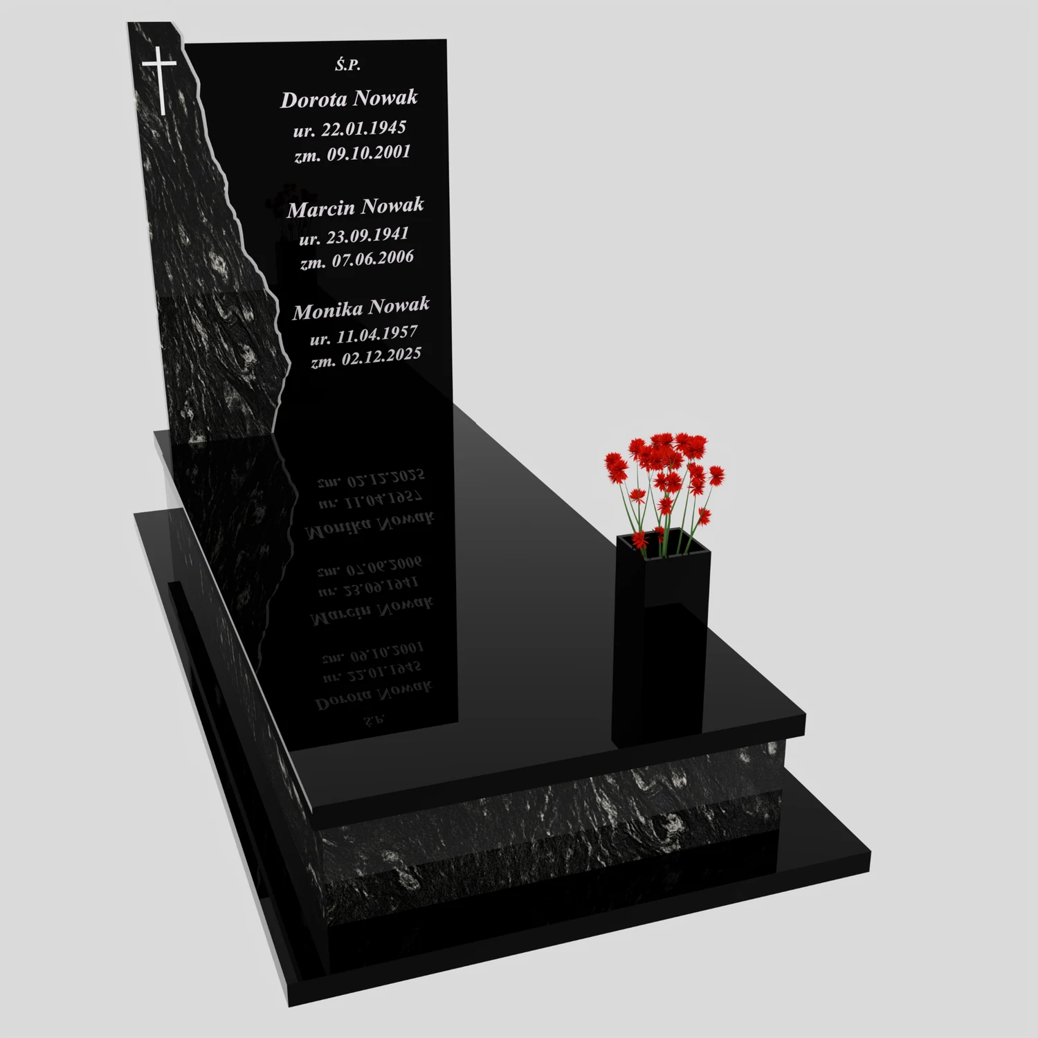Nagrobek pojedynczy z krzyżem K 124 zdjęcie 94